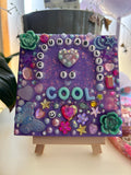‘ Accountability is Cool ’ - Bedazzled Mini Statement Canvas