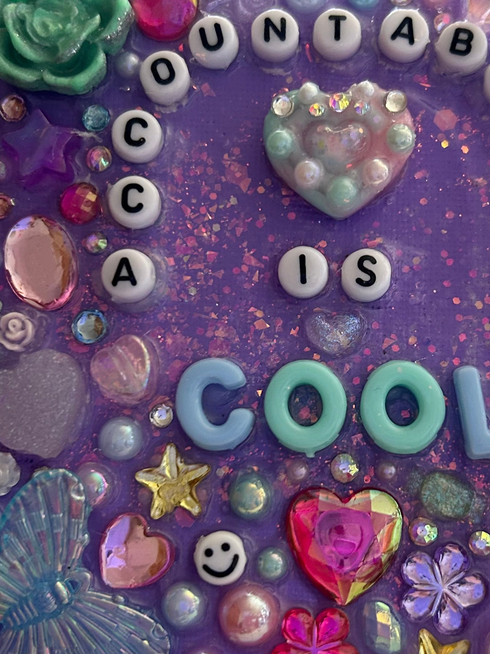 ‘ Accountability is Cool ’ - Bedazzled Mini Statement Canvas