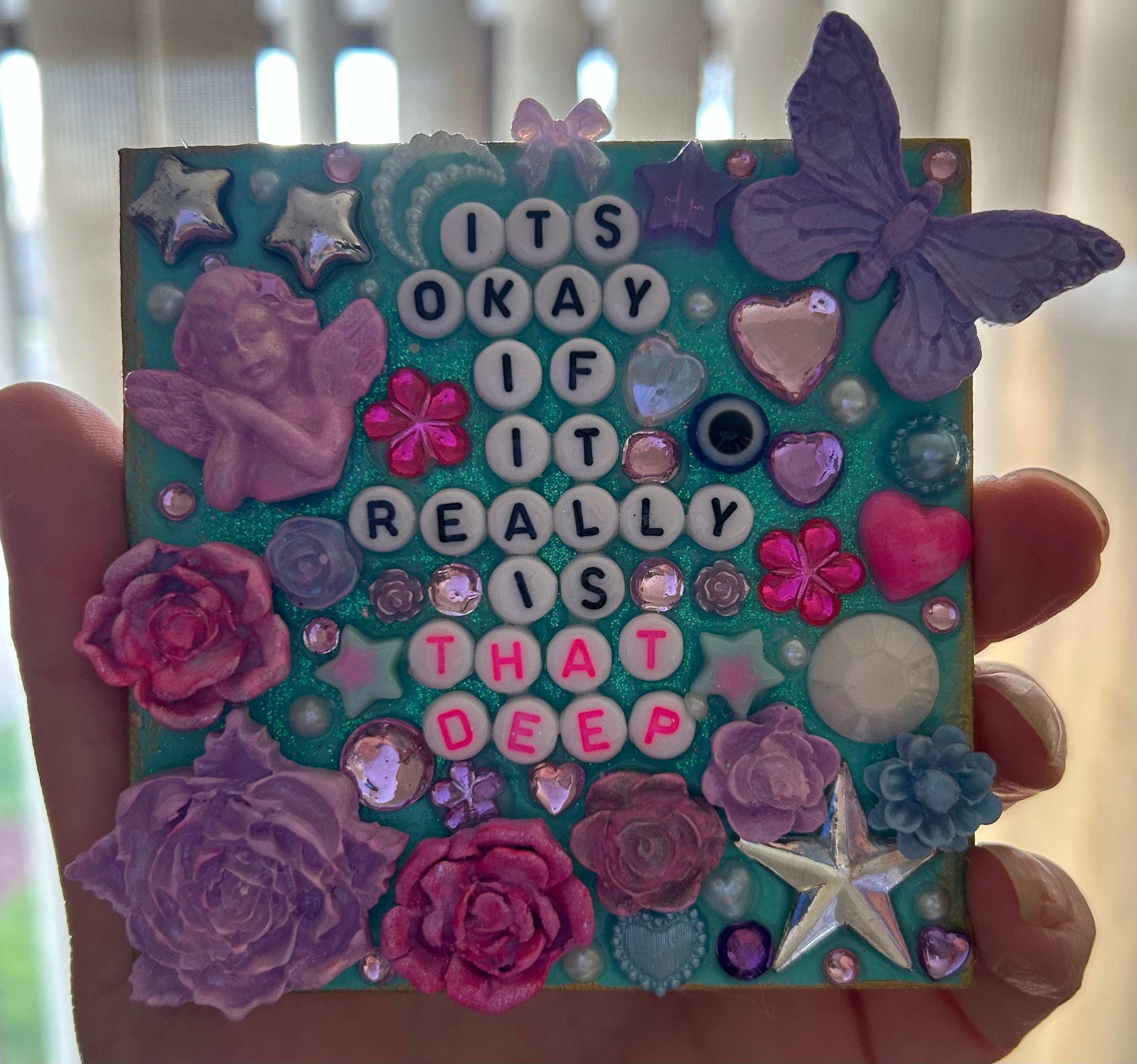 ‘It’s Okay If It Really Is That Deep” - Bedazzled Square Shaped Magnet
