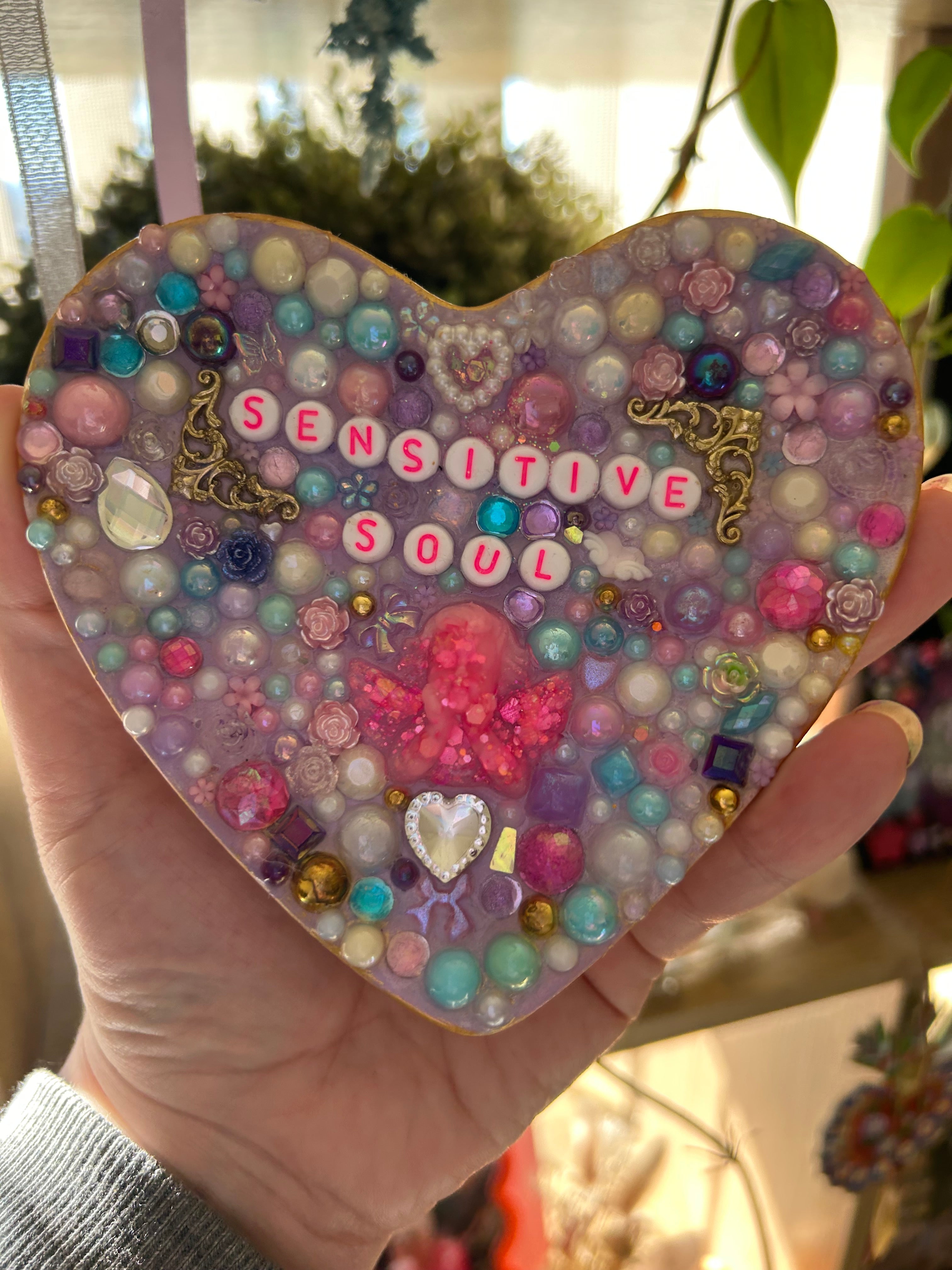‘Sensitive Soul’ - Bedazzled Heart Shaped Trinket Dish