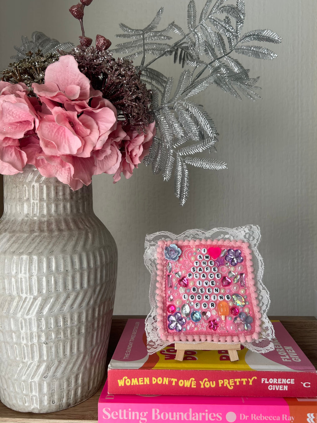‘ I Am The Safe Place Ive Been Looking For ’ - Bedazzled Mini Statement Canvas