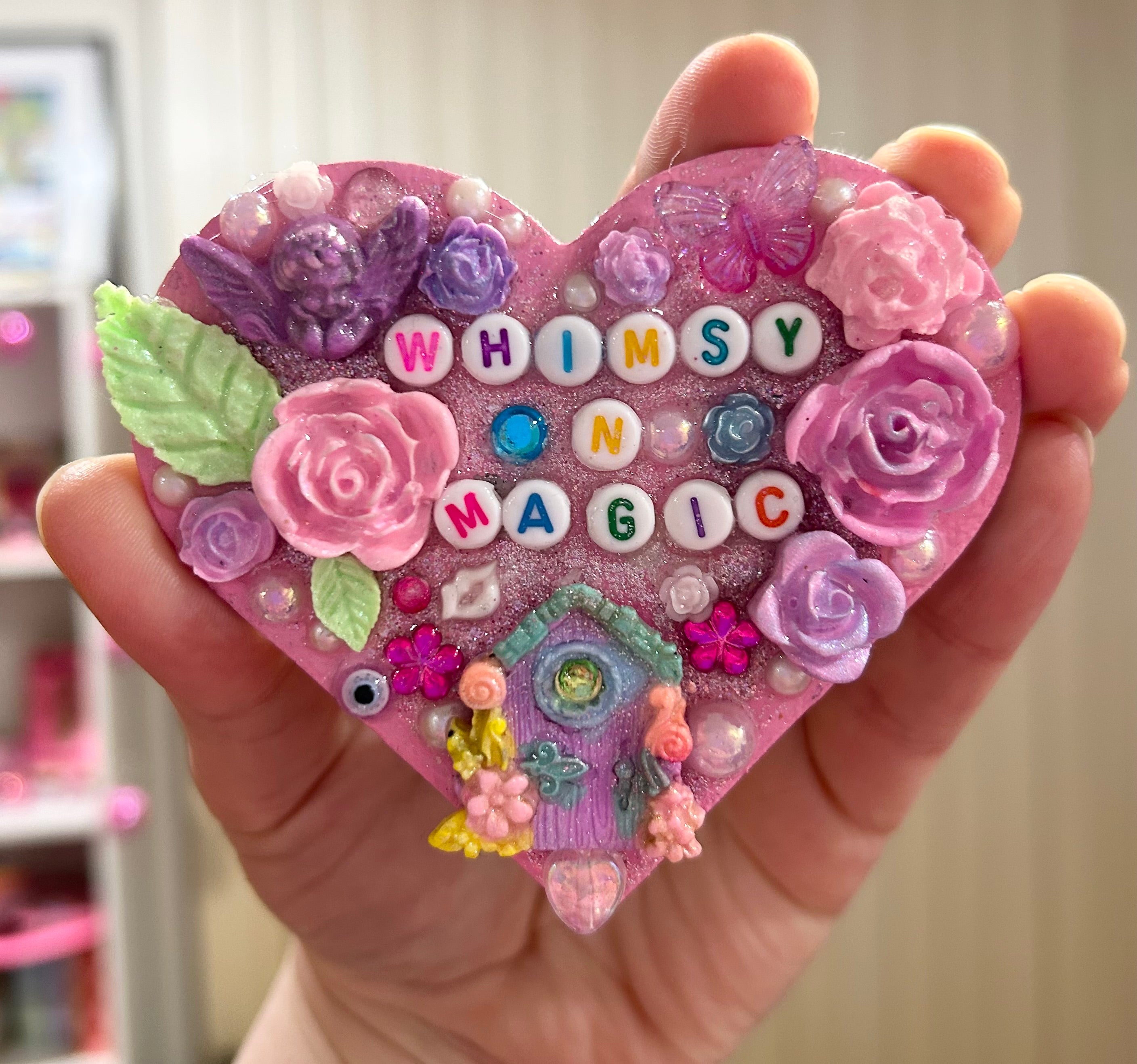 ‘Whimsy and Magic’ - Heart Shaped Bedazzled Magnet