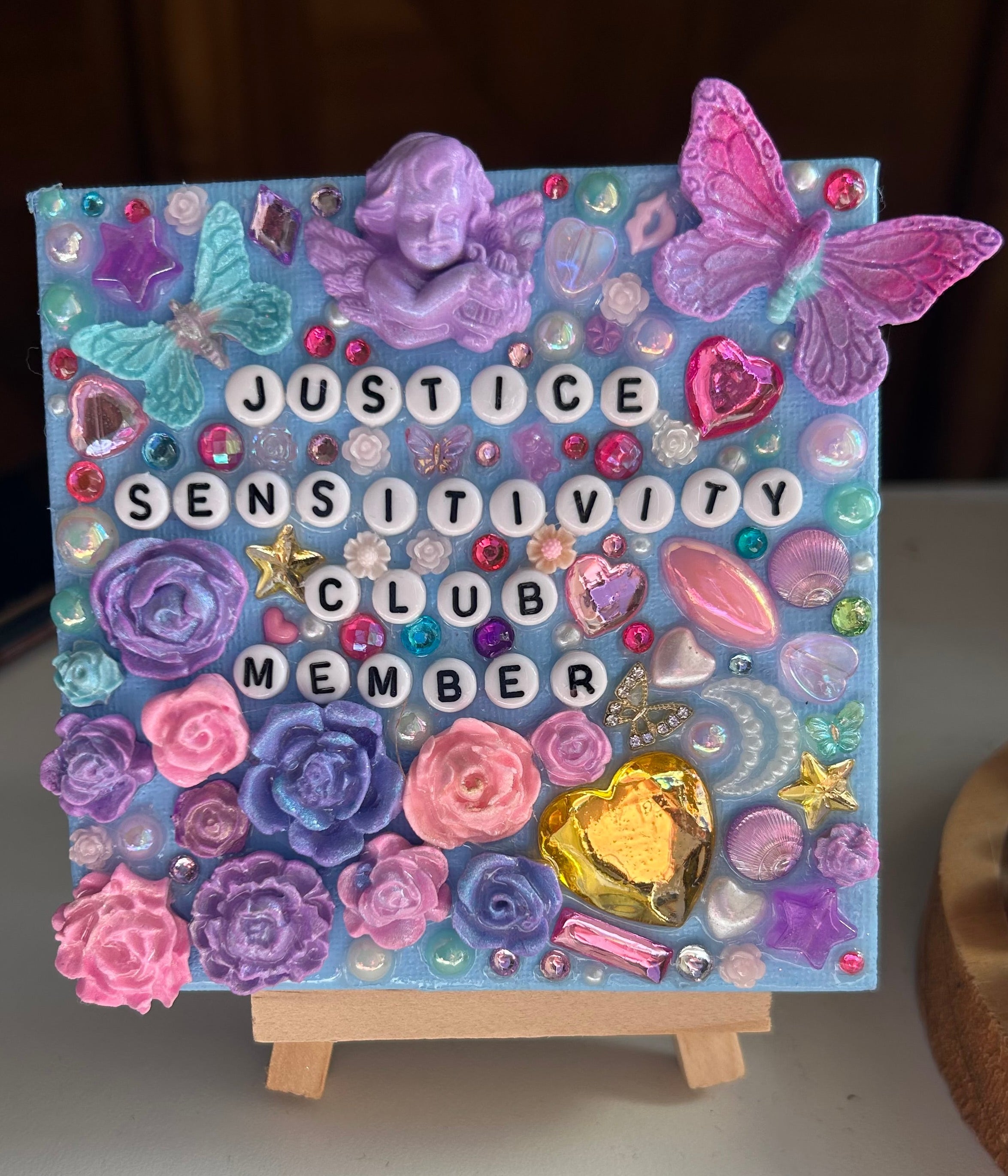 ‘Justice Sensitivity Club Member’ - Bedazzled Mini Statement Canvas