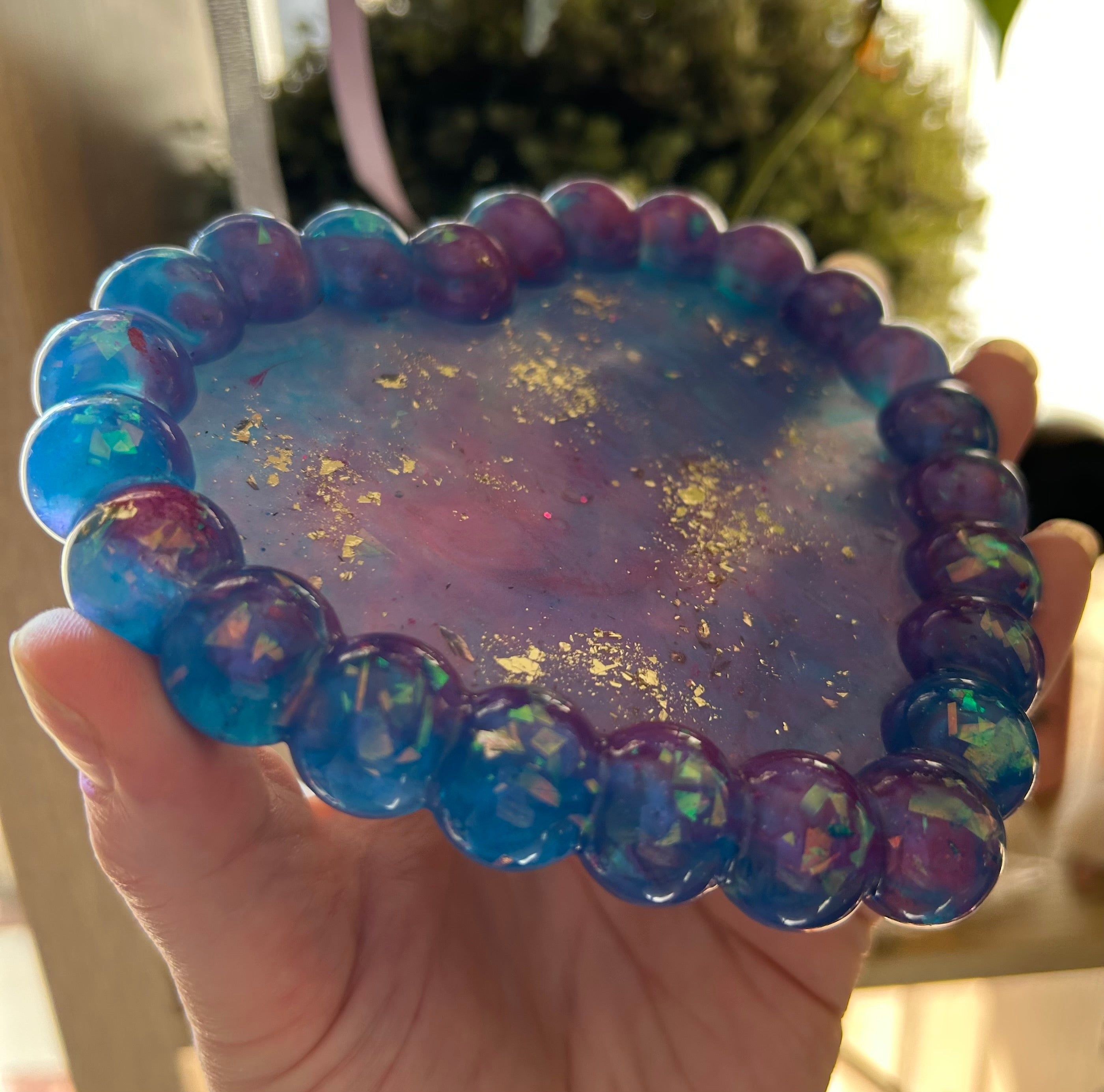 ‘Bubble Blue’ Heart Shaped Trinket Dish