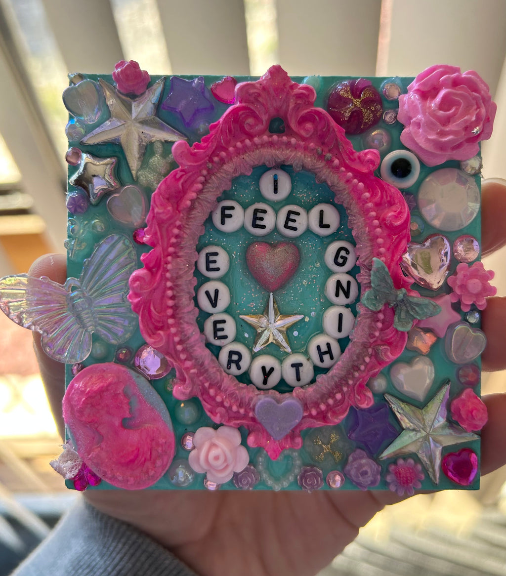 ‘I Feel Everything’ - Bedazzled Square Shaped Magnet