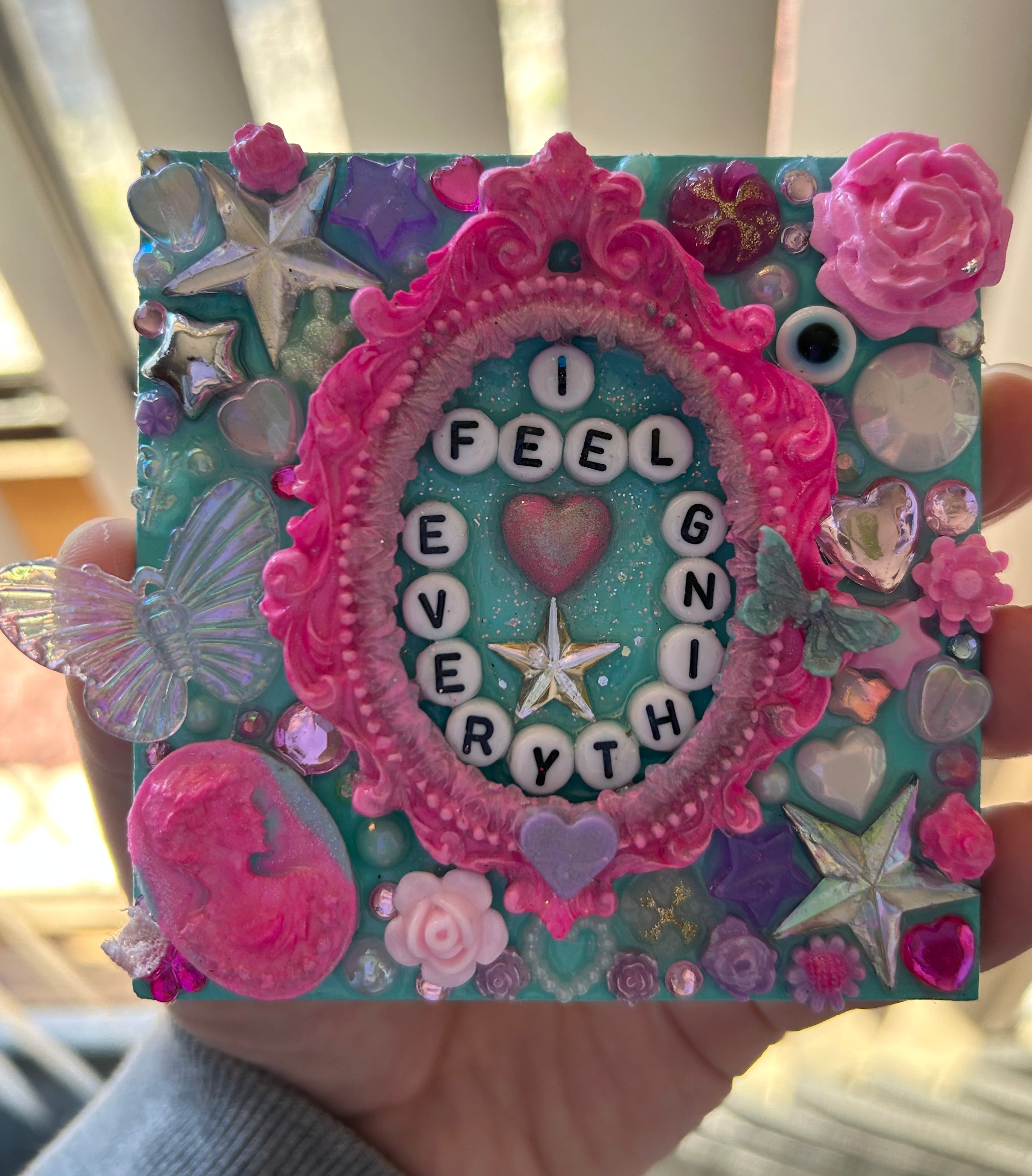 ‘I Feel Everything’ - Bedazzled Square Shaped Magnet