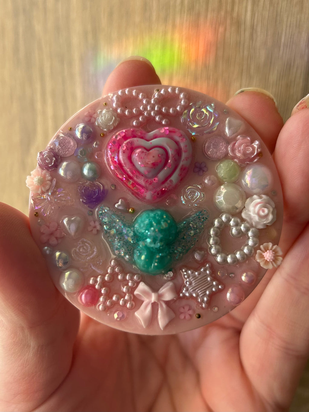 ‘Cherub Vibes’ - Mini Bedazzled Pocket Mirror
