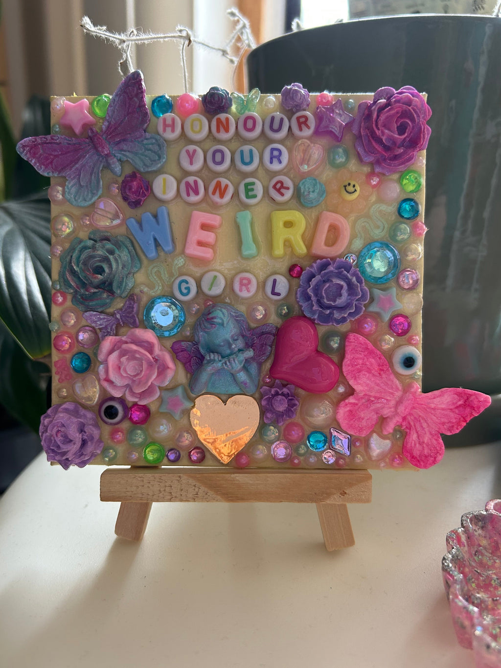 ‘Honour Your Inner Weird Girl’ - Bedazzled Mini Statement Canvas