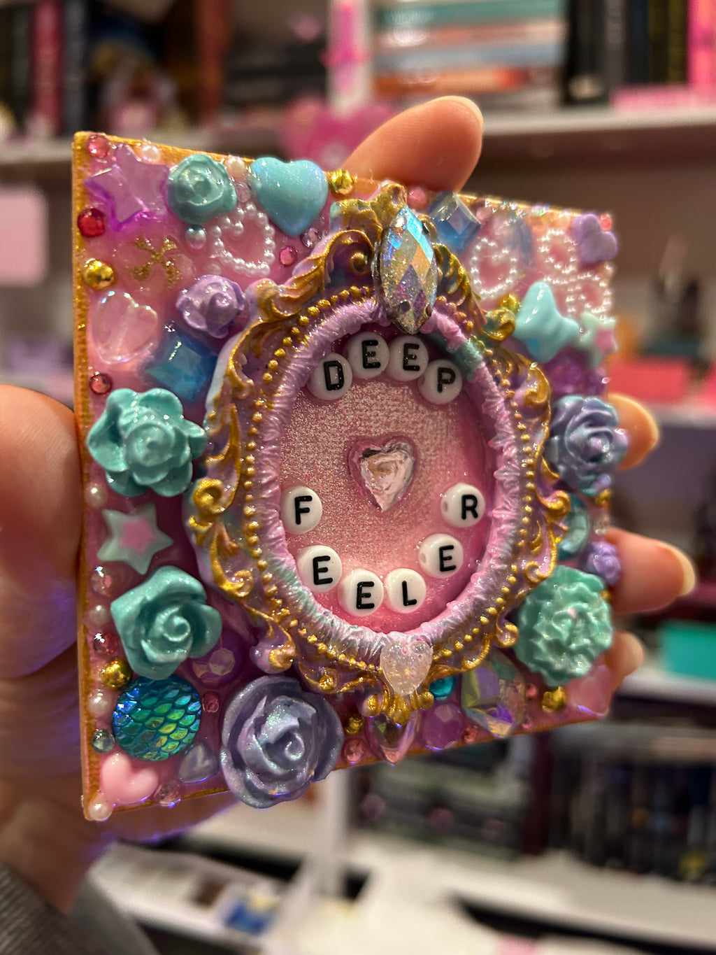 ‘Deep Feeler’ - Bedazzled Square Magnet