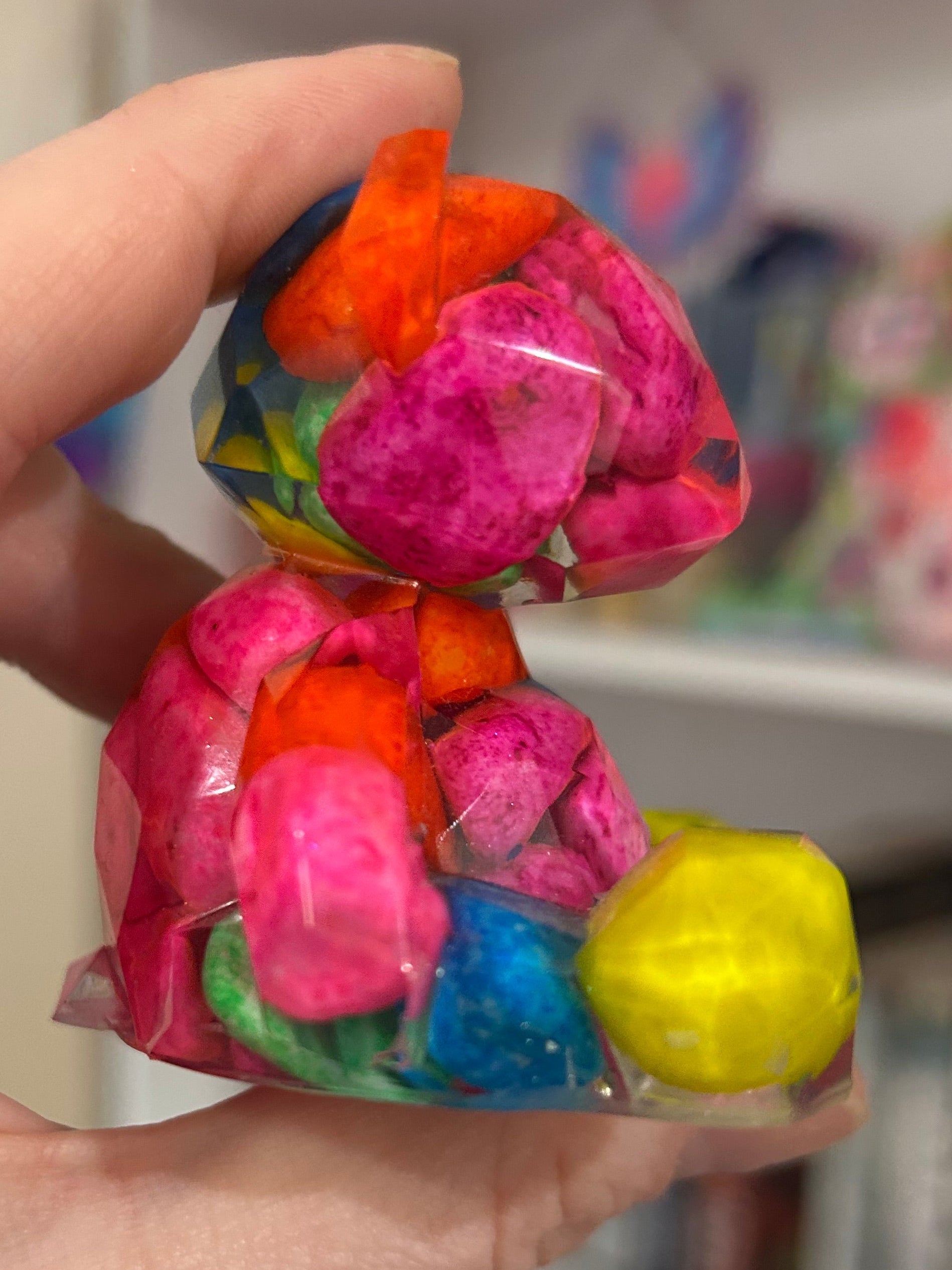 Rainbow Stone Teddy Trinket