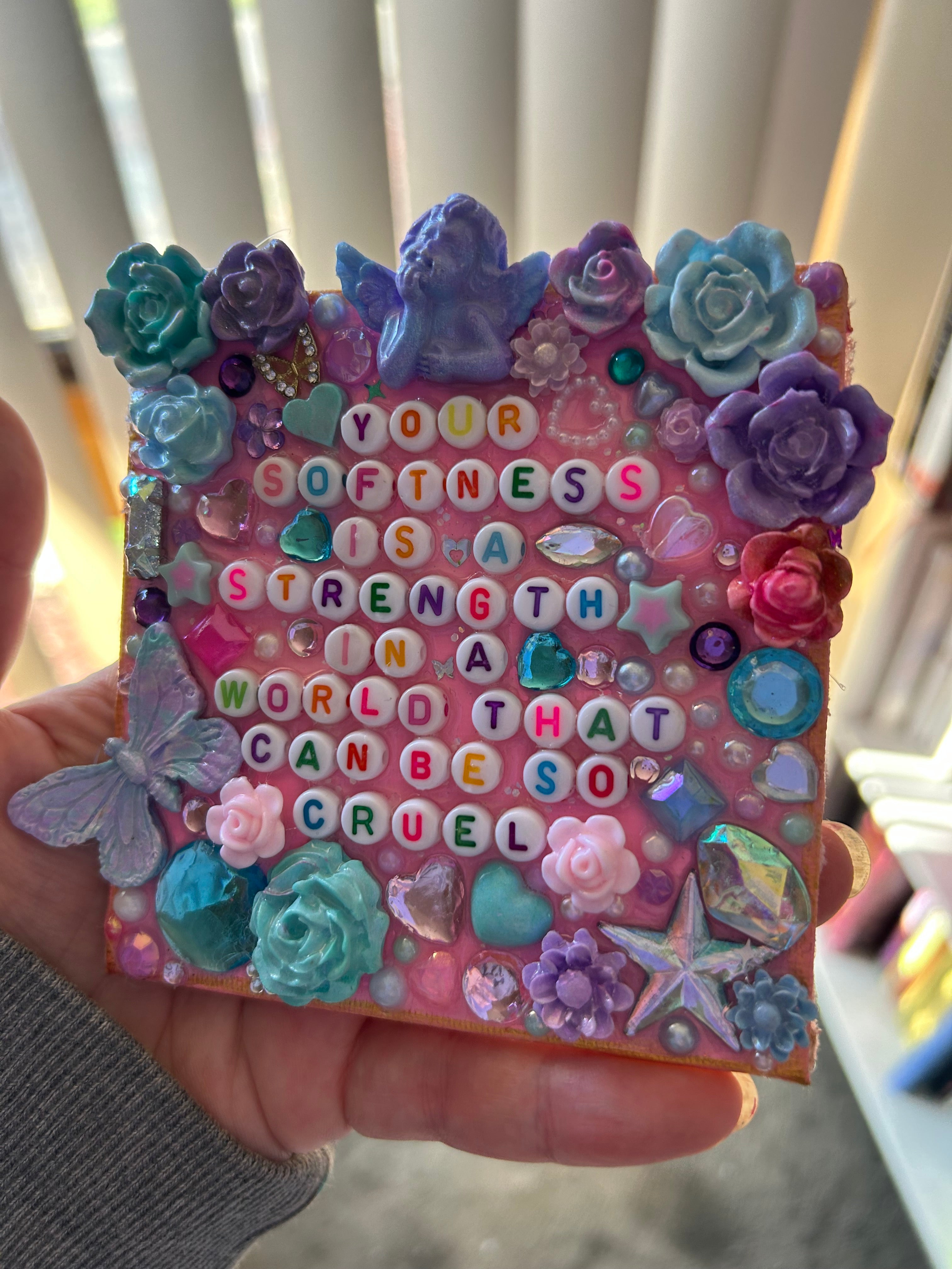 ‘Your Softness Is A Strength In A World That Can Be So Cruel’ - Bedazzled Mini Statement Canvas