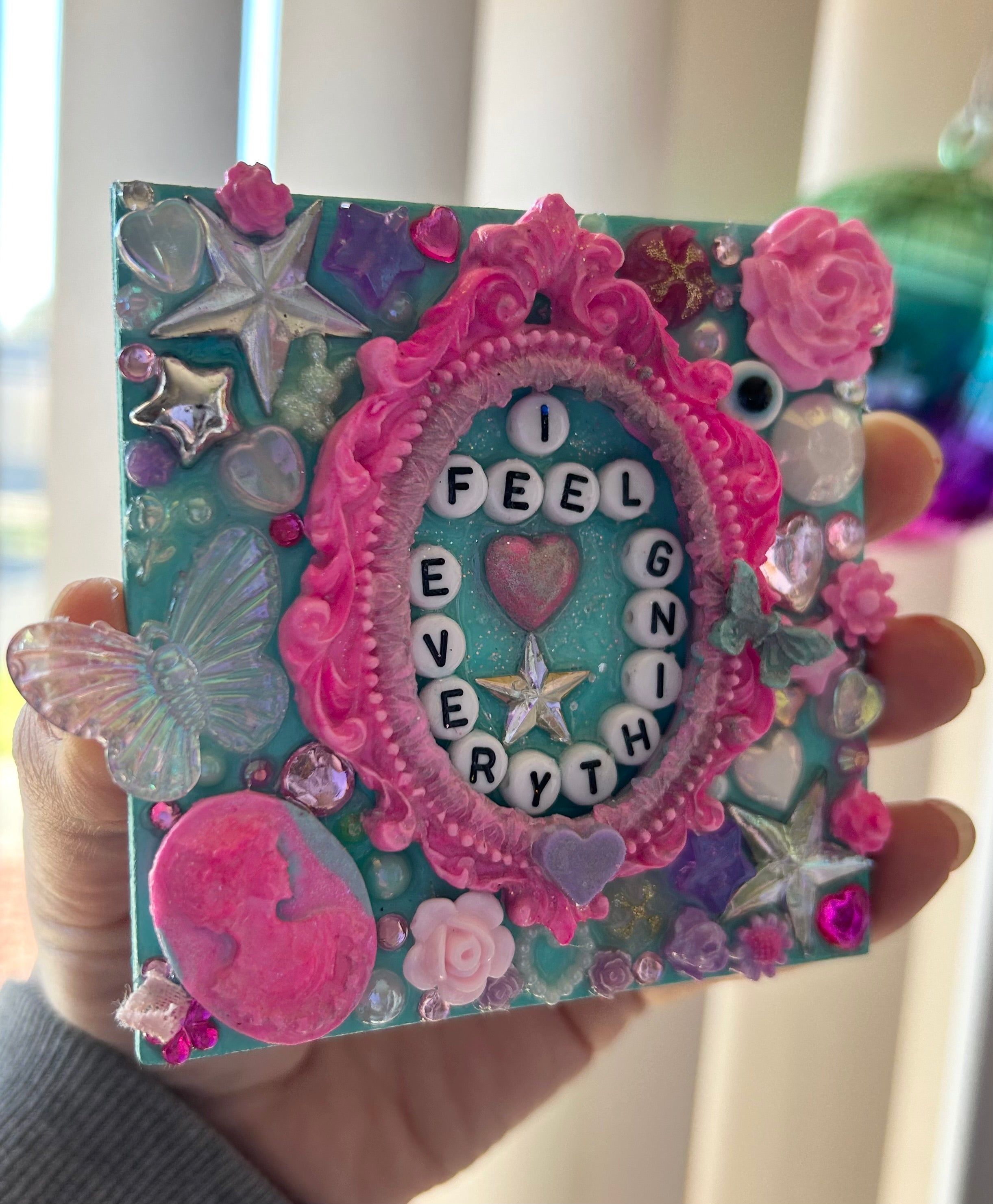‘I Feel Everything’ - Bedazzled Square Shaped Magnet