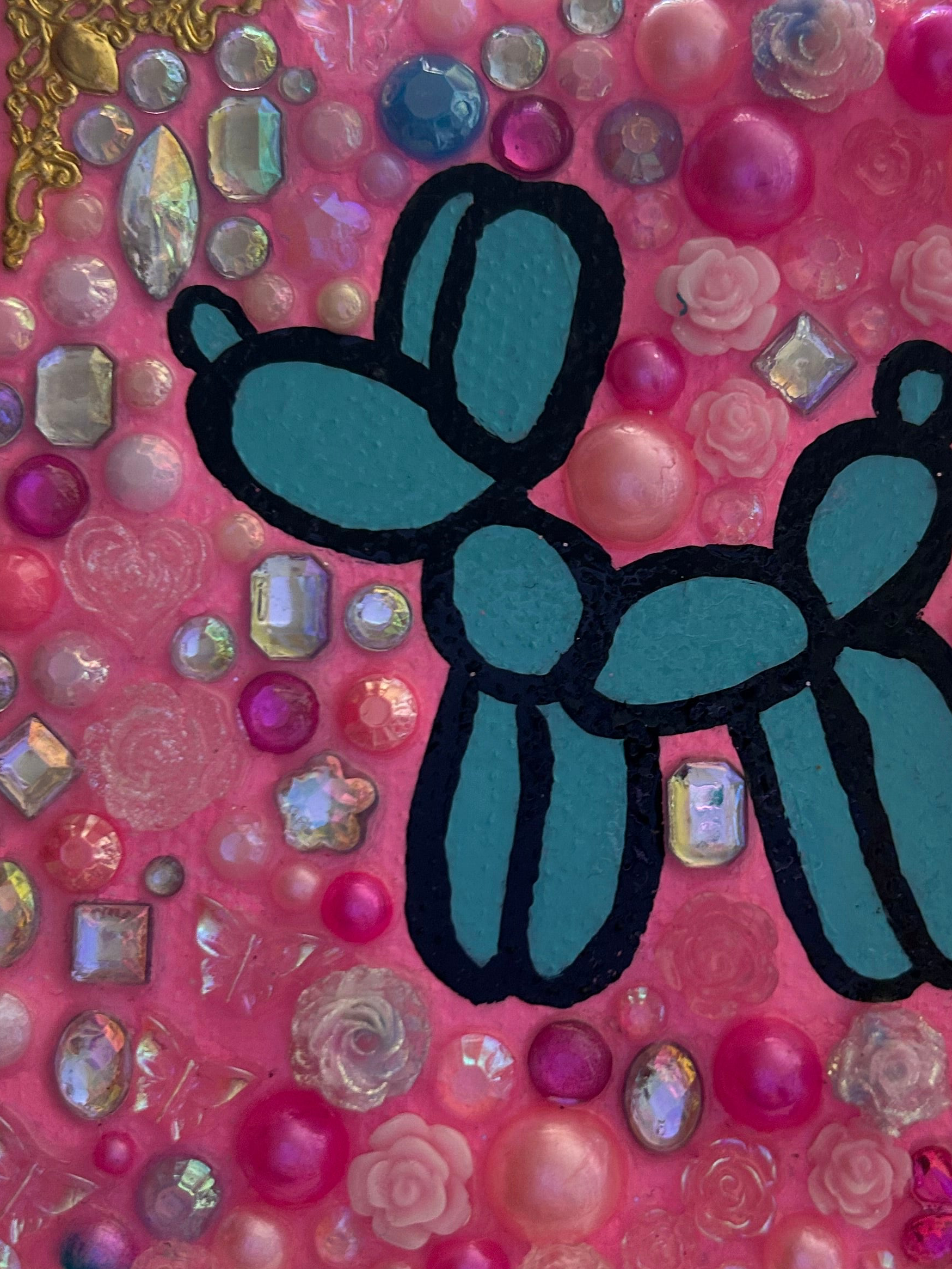 ‘Balloon Bedazzled Pup’ - Bedazzled Mini Statement Canvas