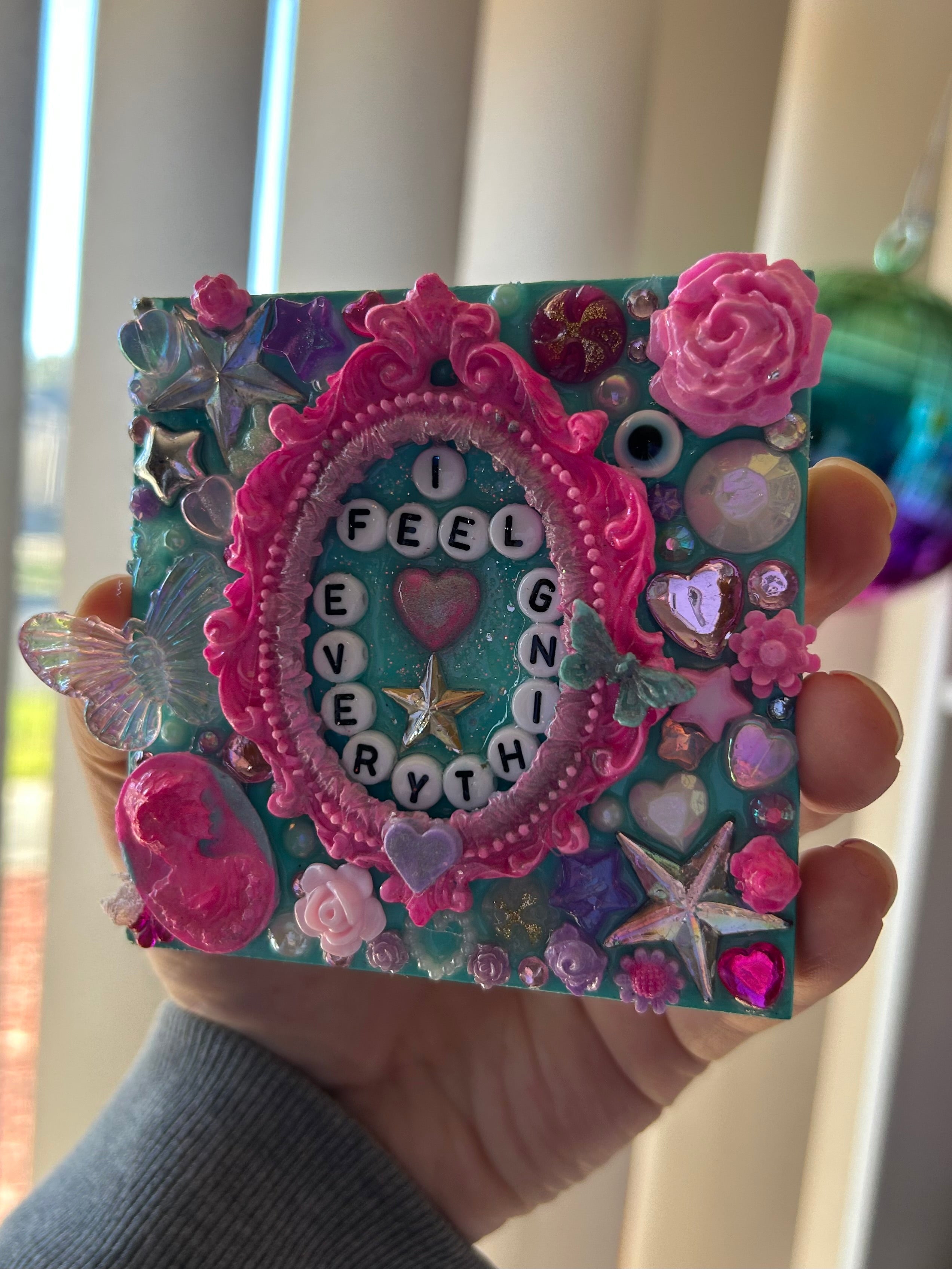 ‘I Feel Everything’ - Bedazzled Square Shaped Magnet