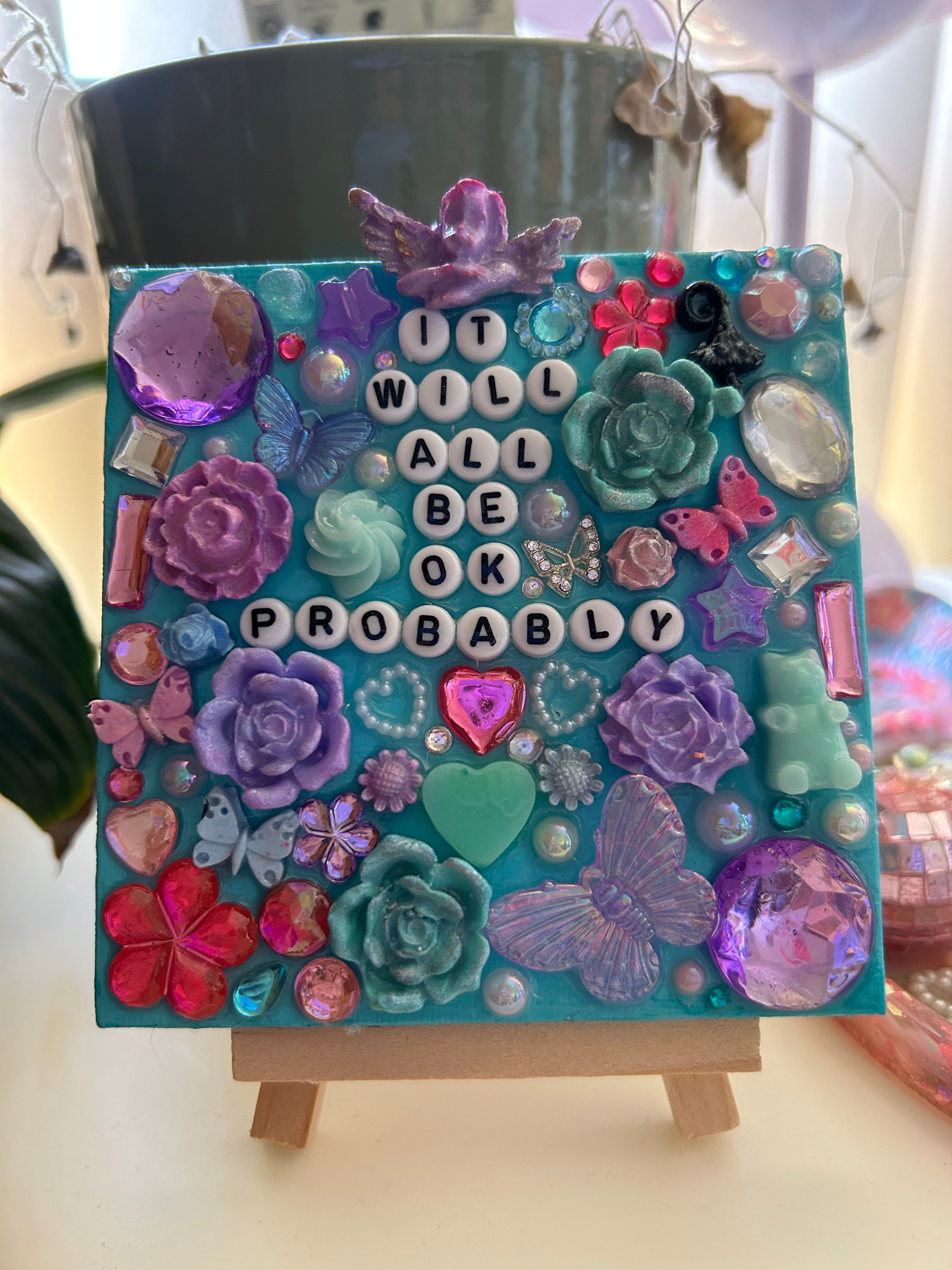‘It will all be ok, probably’ - Bedazzled Mini Statement Canvas
