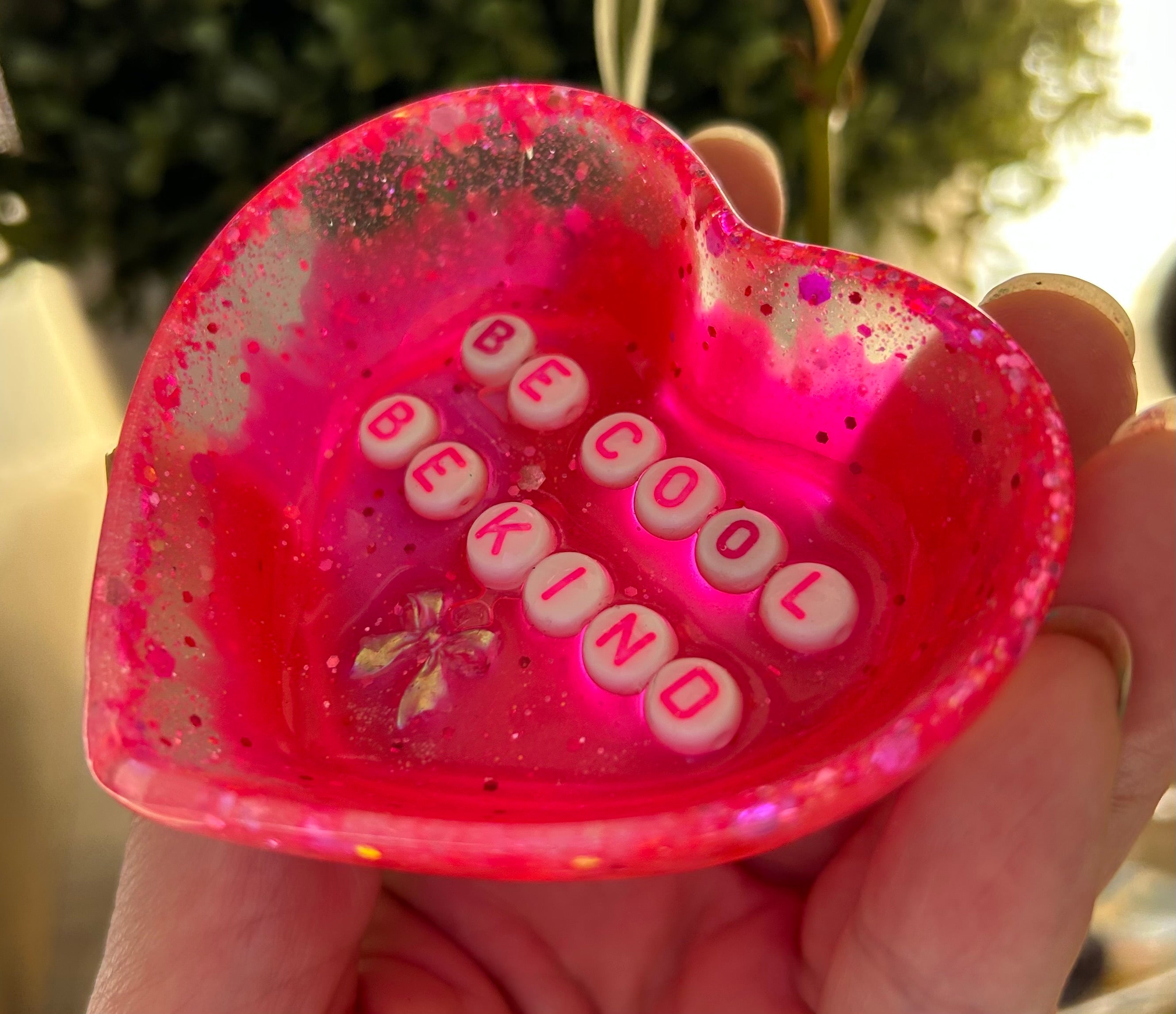 ‘BE COOL, BE KIND’ - Heart Shaped Mini Trinket Dish