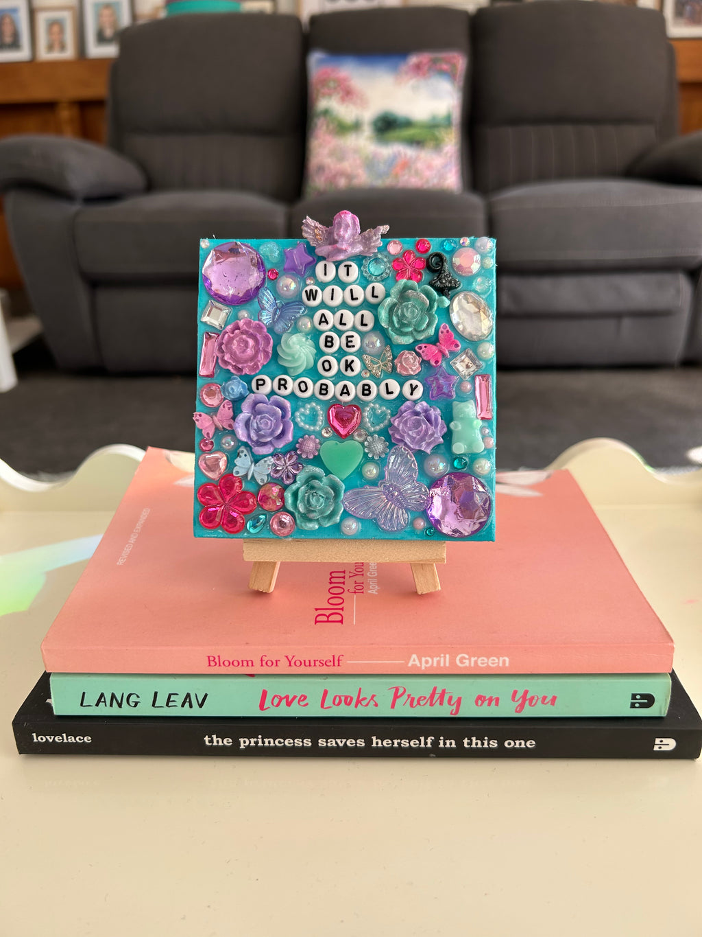 ‘It will all be ok, probably’ - Bedazzled Mini Statement Canvas