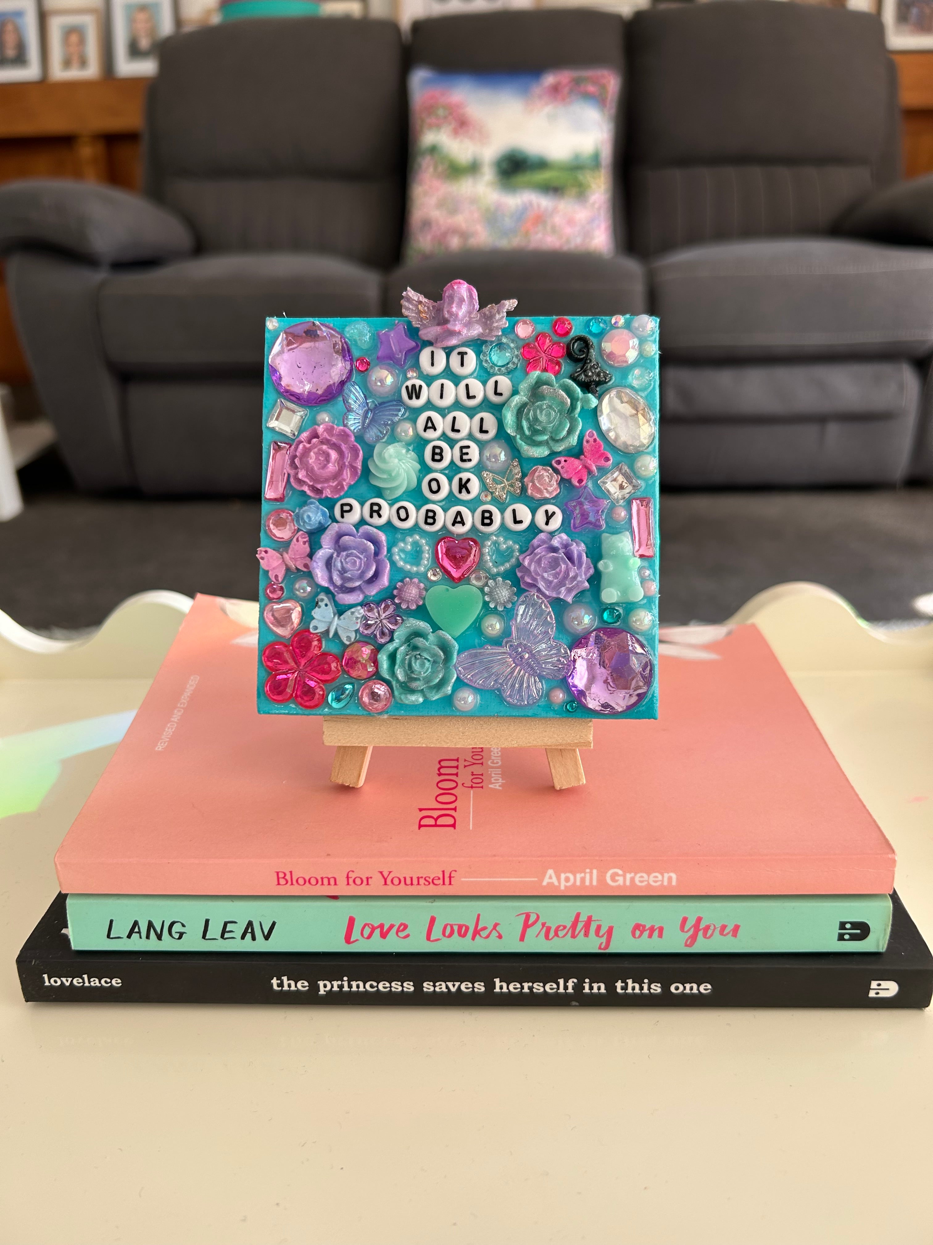 ‘It will all be ok, probably’ - Bedazzled Mini Statement Canvas