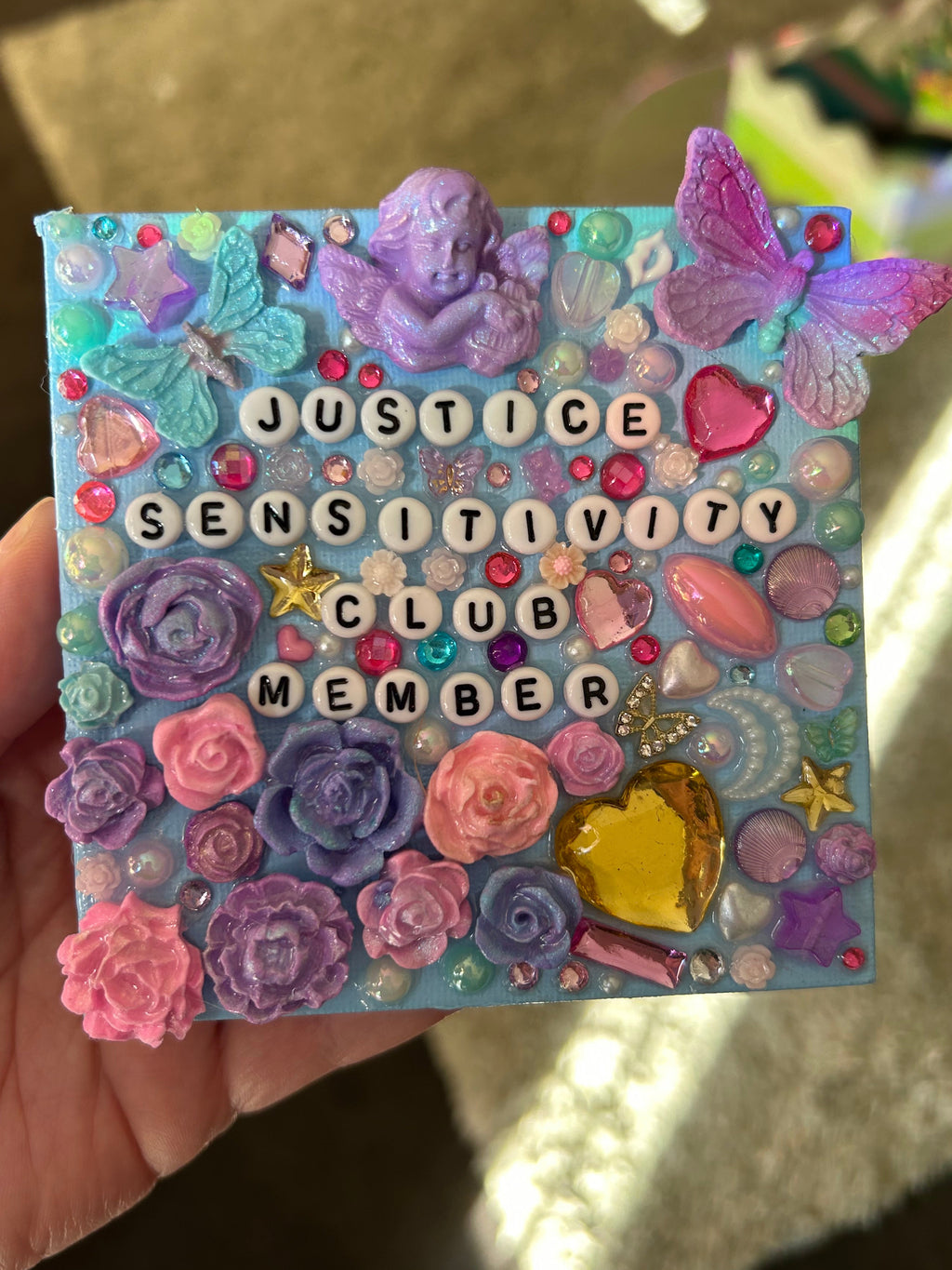 ‘Justice Sensitivity Club Member’ - Bedazzled Mini Statement Canvas