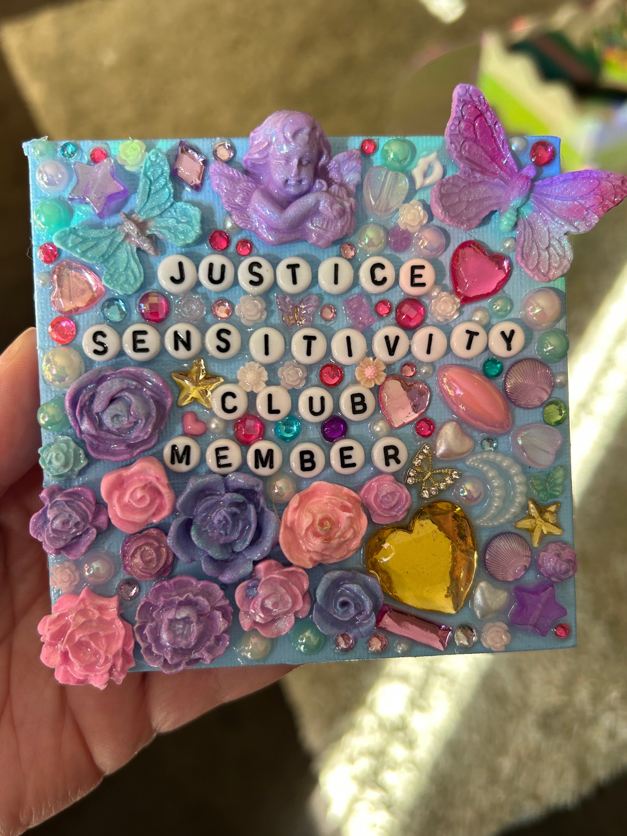 ‘Justice Sensitivity Club Member’ - Bedazzled Mini Statement Canvas