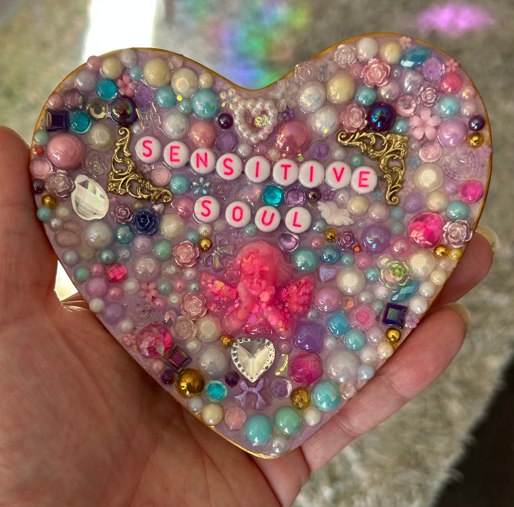‘Sensitive Soul’ - Bedazzled Heart Shaped Trinket Dish