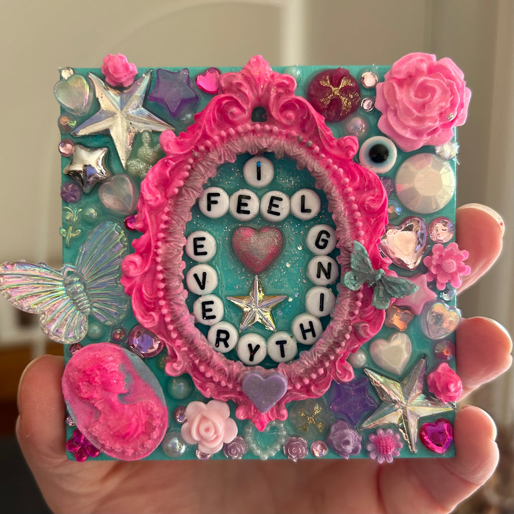 ‘I Feel Everything’ - Bedazzled Square Shaped Magnet