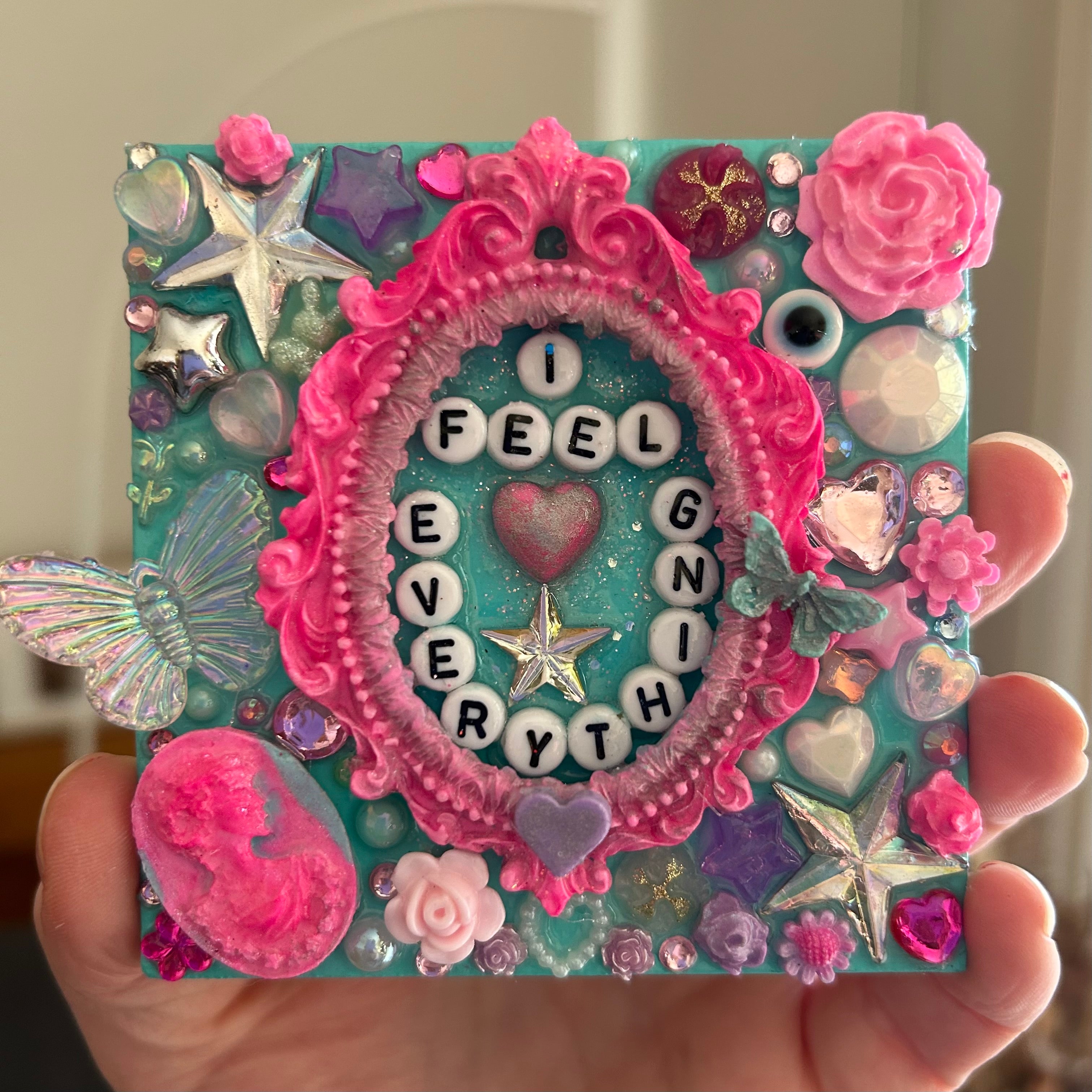 ‘I Feel Everything’ - Bedazzled Square Shaped Magnet