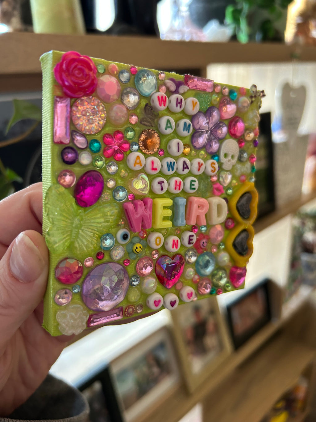 ‘ Why Am I Always the Weird One’ - Bedazzled Mini Statement Canvas