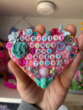 ‘Creative Minds Are Rarely Tidy’ - Heart Shaped Bedazzled Magnet