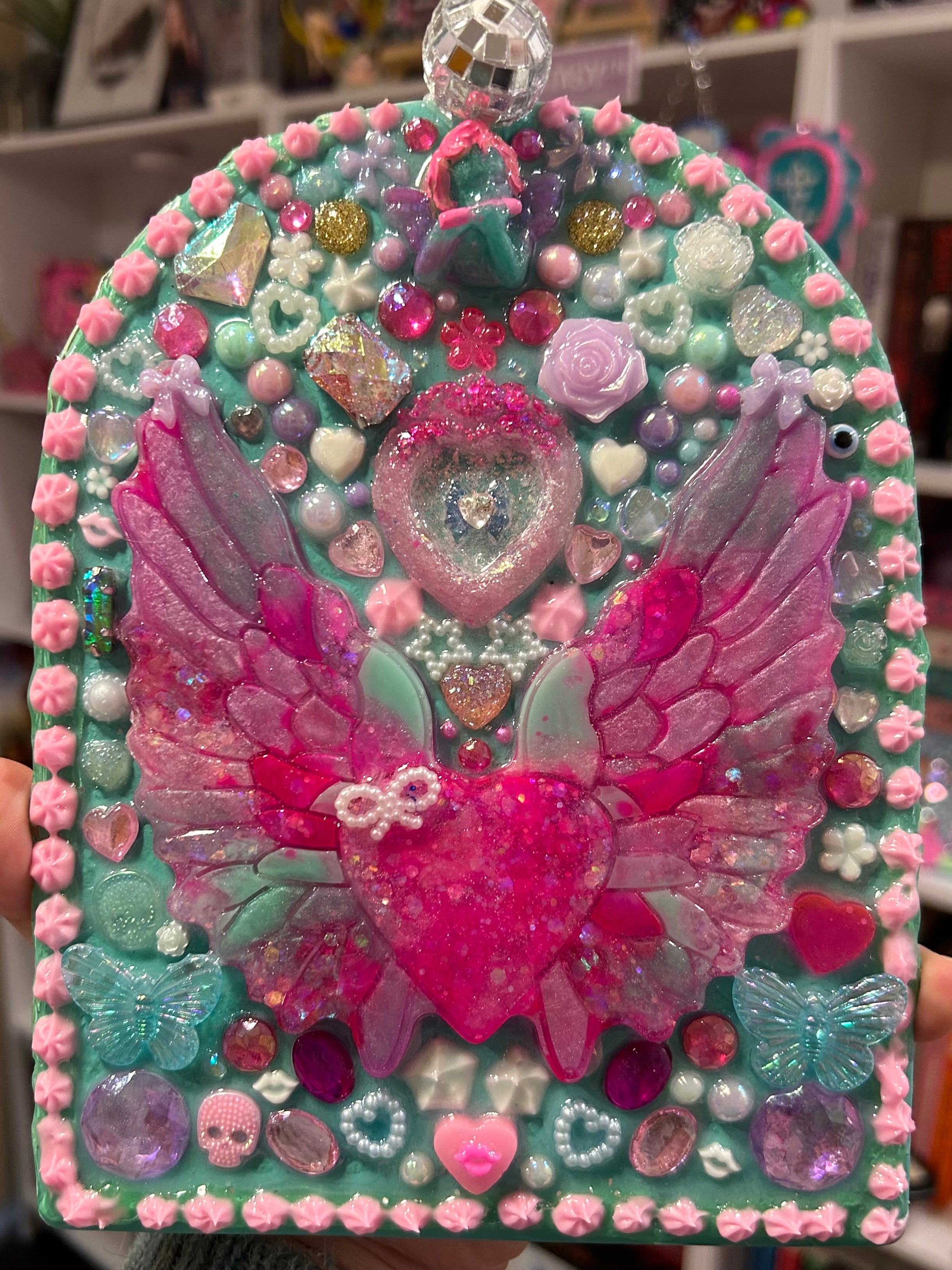 ‘A 2000’s Dream’ - Original Angel Core Y2K inspired Statement Bedazzled Art Piece