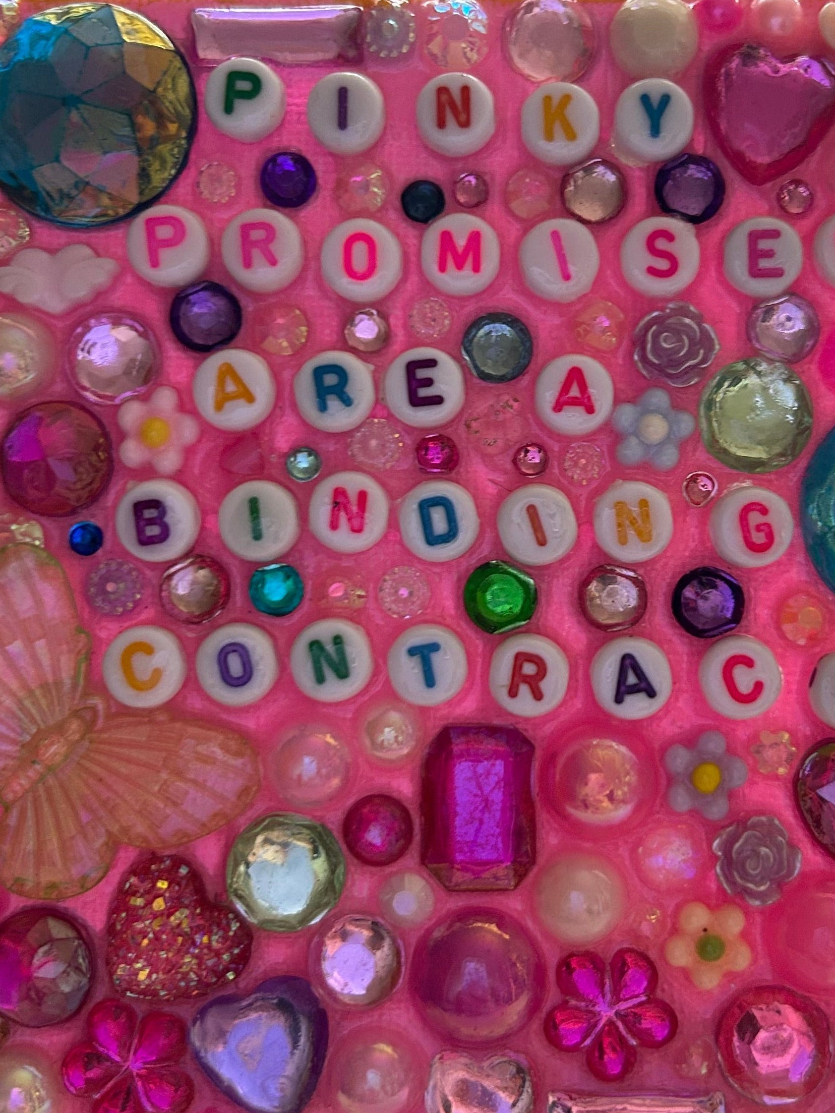 ‘Pinky Promises Are A Binding Contract’ - Bedazzled Mini Statement Canvas