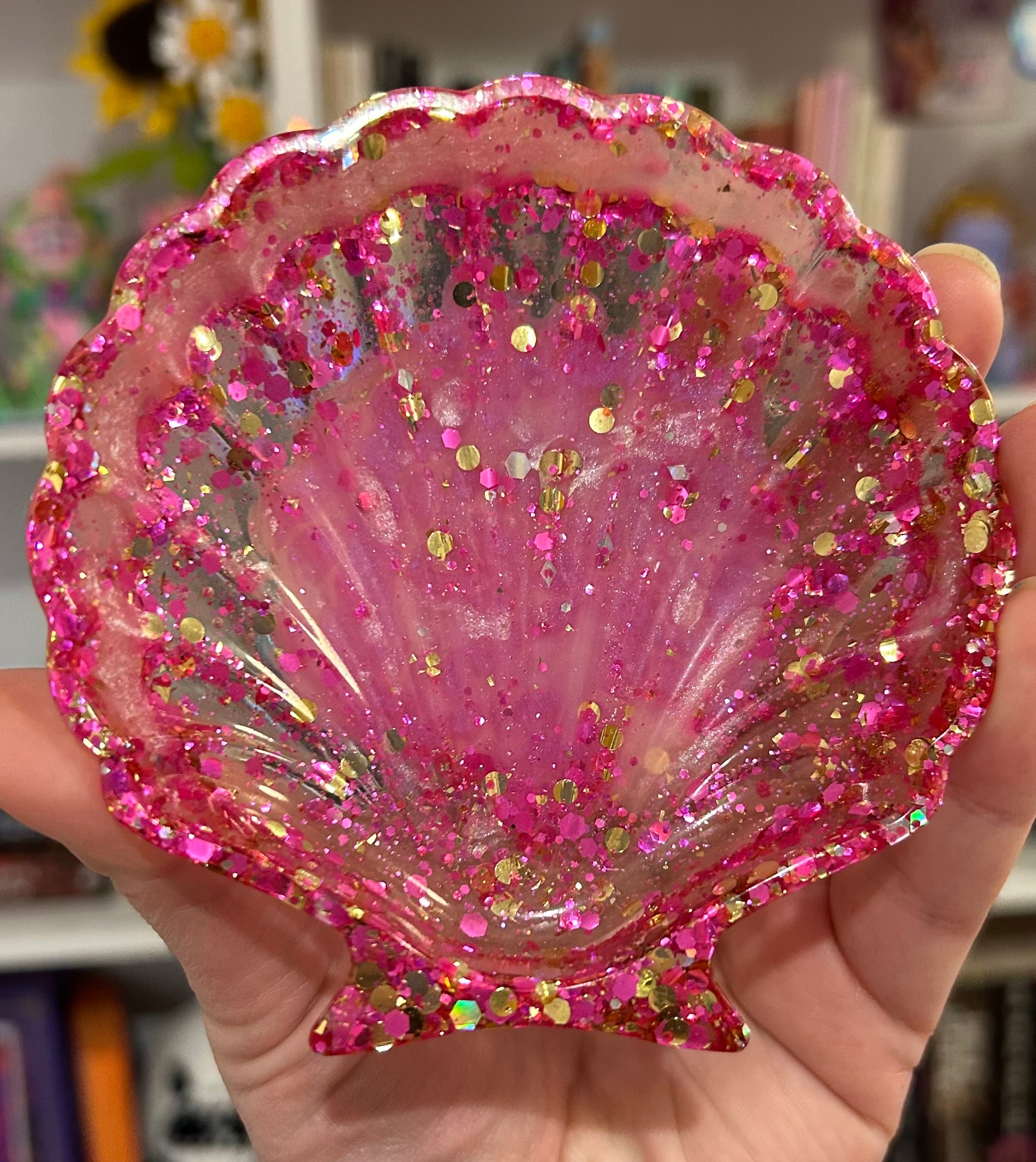 Pink & Gold Mermaid Shell Trinket Dish