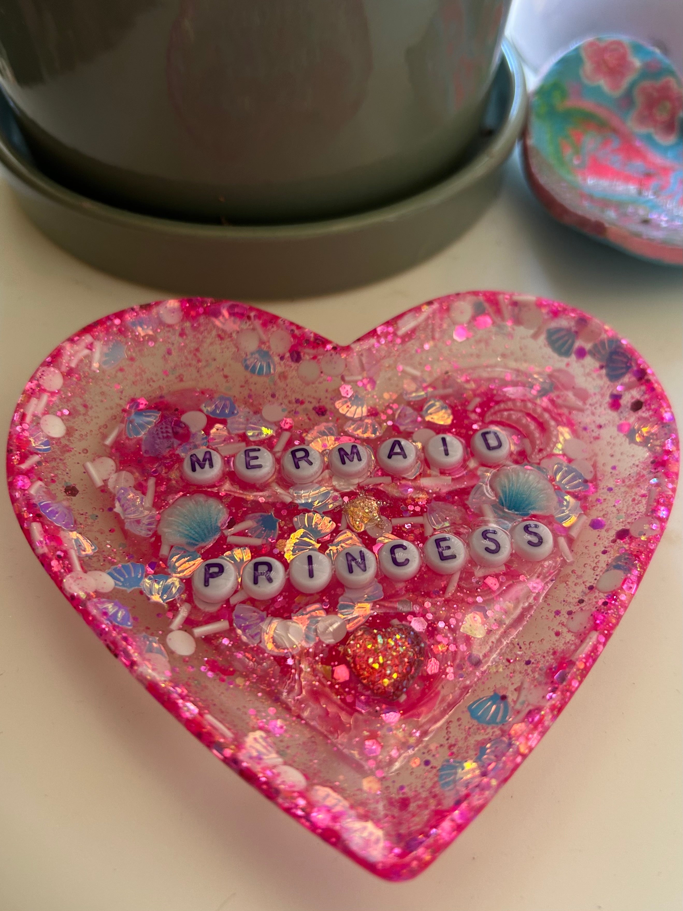 ‘Mermaid Princess’ - Heart Shaped Bedazzled Trinket Dish