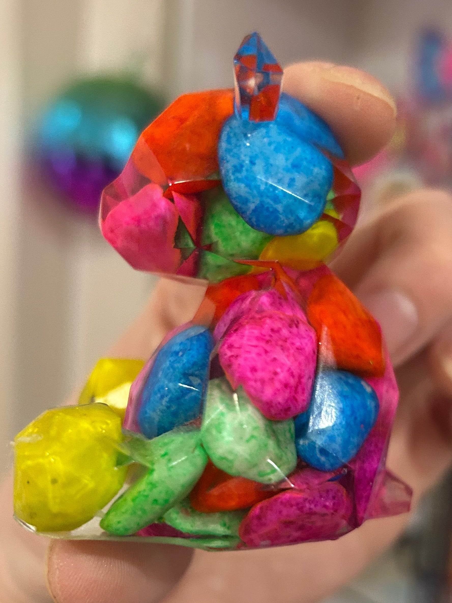 Rainbow Stone Teddy Trinket