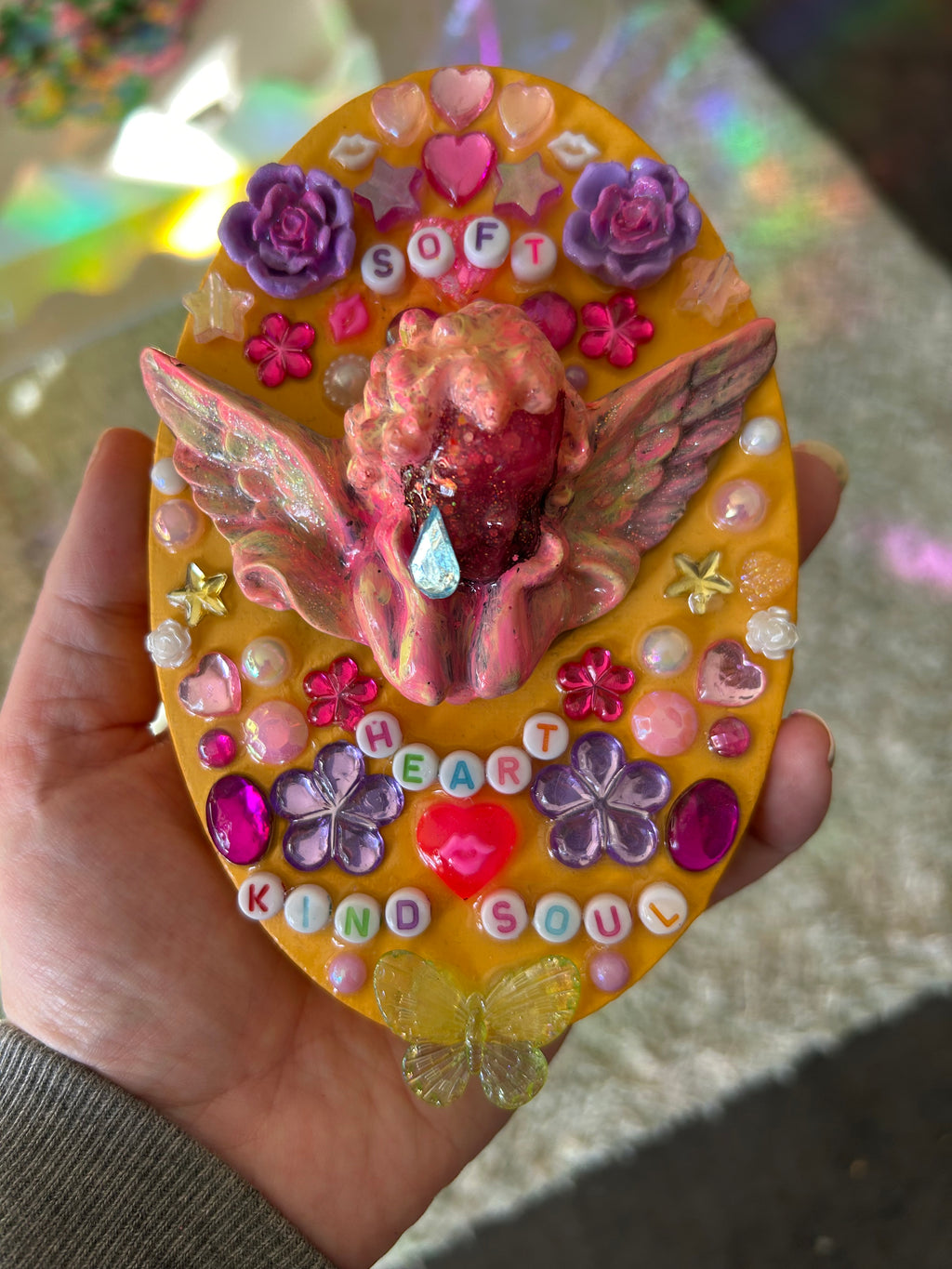‘Soft Heart, Kind Soul’ - Bedazzled Statement Art