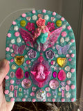 ‘Angelica and Cherry’ - Original Angel Core Y2K inspired Statement Bedazzled Art Piece