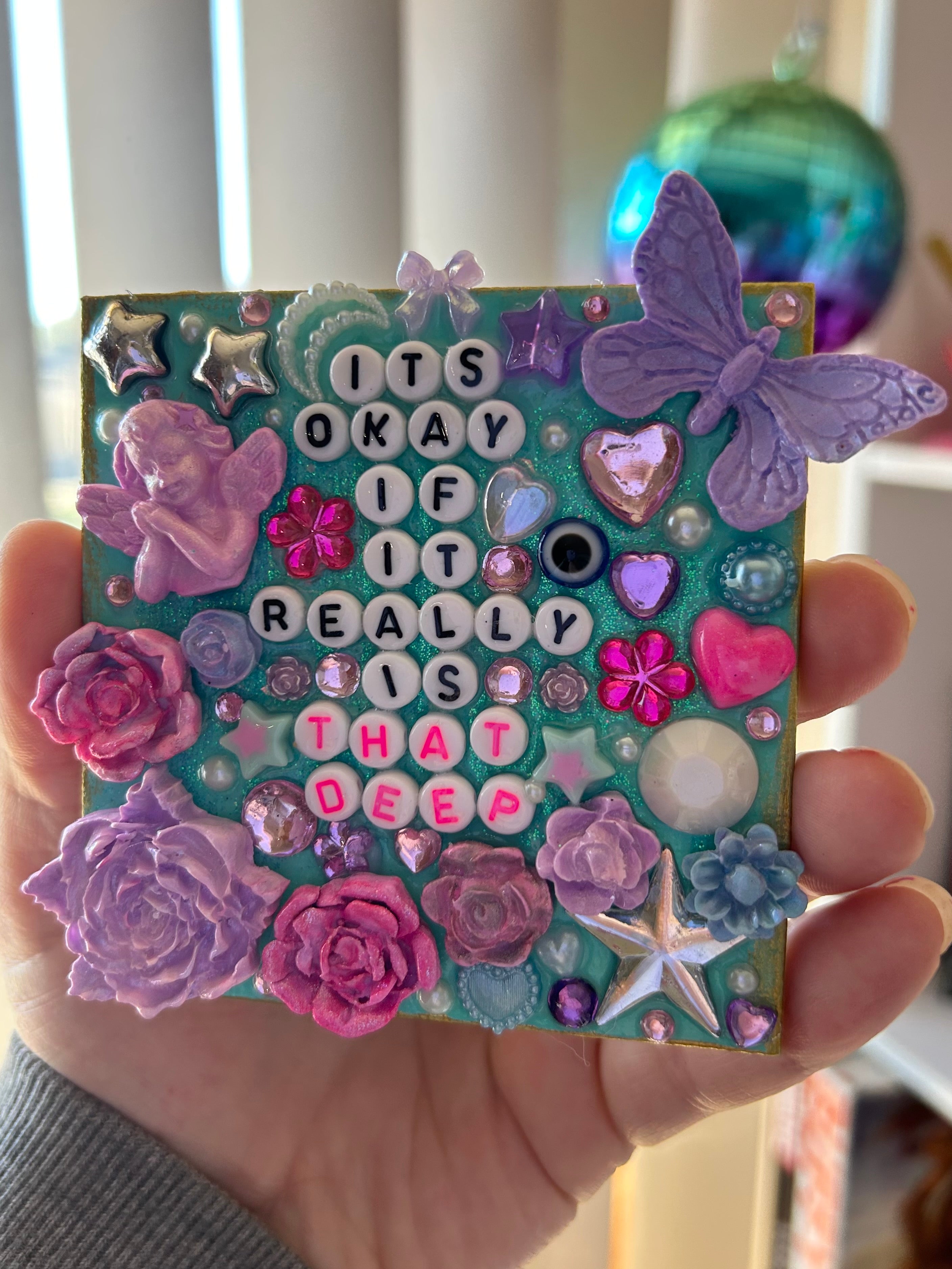 ‘It’s Okay If It Really Is That Deep” - Bedazzled Square Shaped Magnet