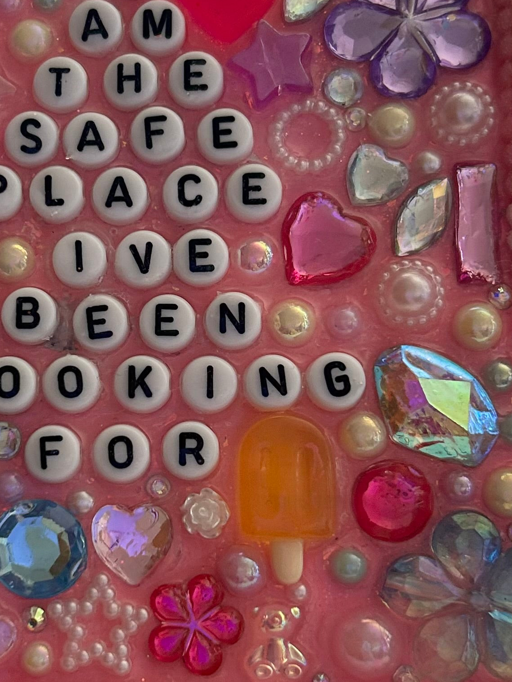 ‘ I Am The Safe Place Ive Been Looking For ’ - Bedazzled Mini Statement Canvas