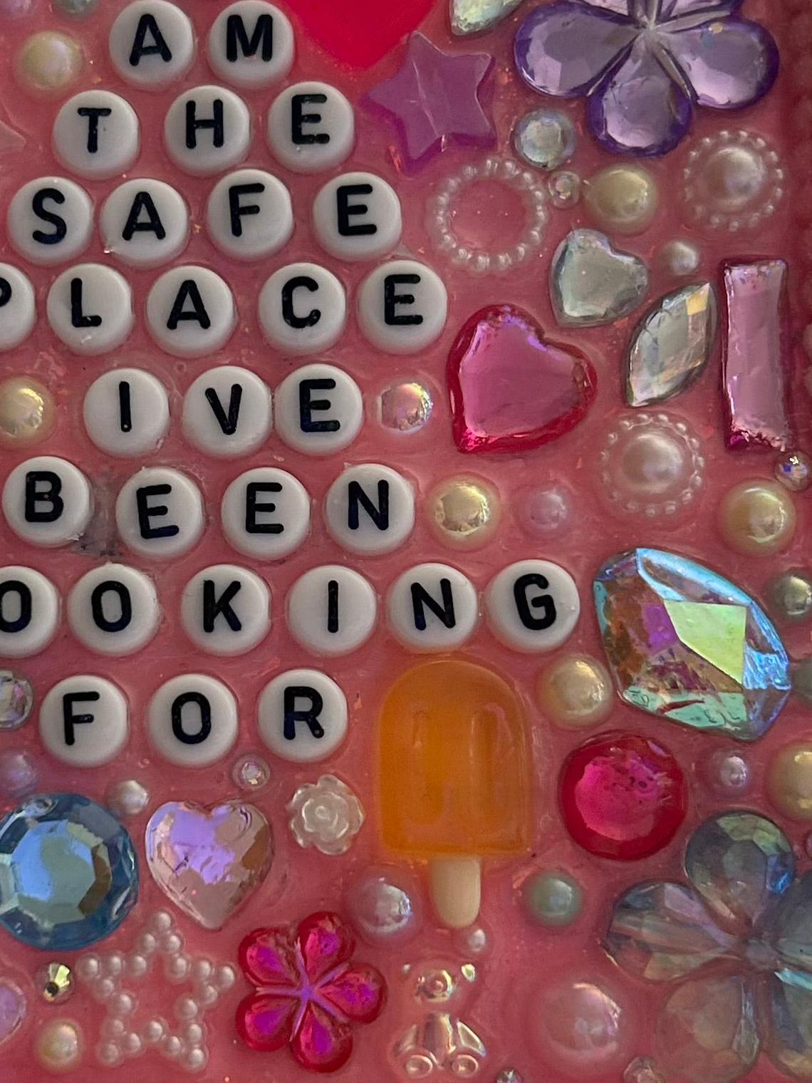 ‘ I Am The Safe Place Ive Been Looking For ’ - Bedazzled Mini Statement Canvas