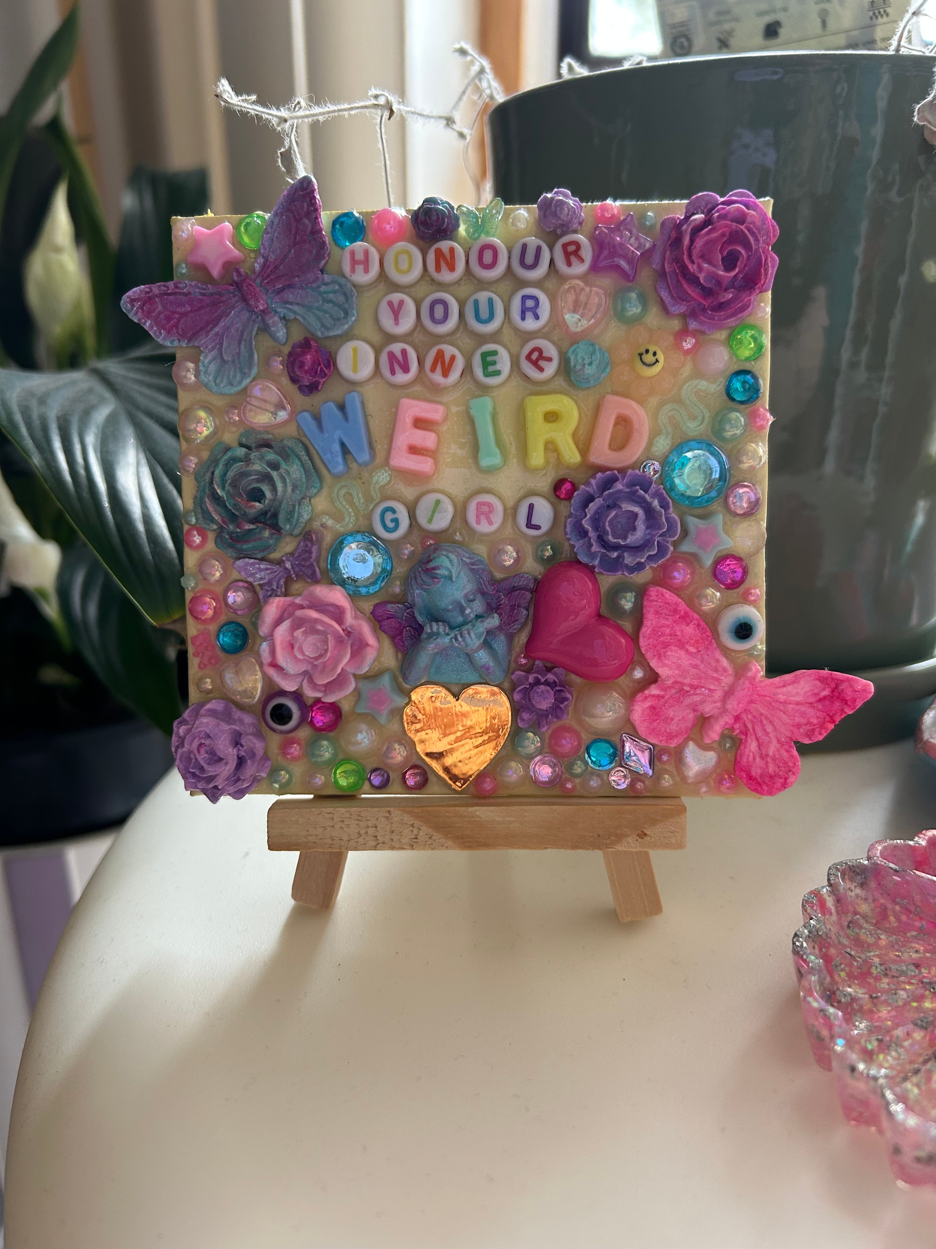 ‘Honour Your Inner Weird Girl’ - Bedazzled Mini Statement Canvas