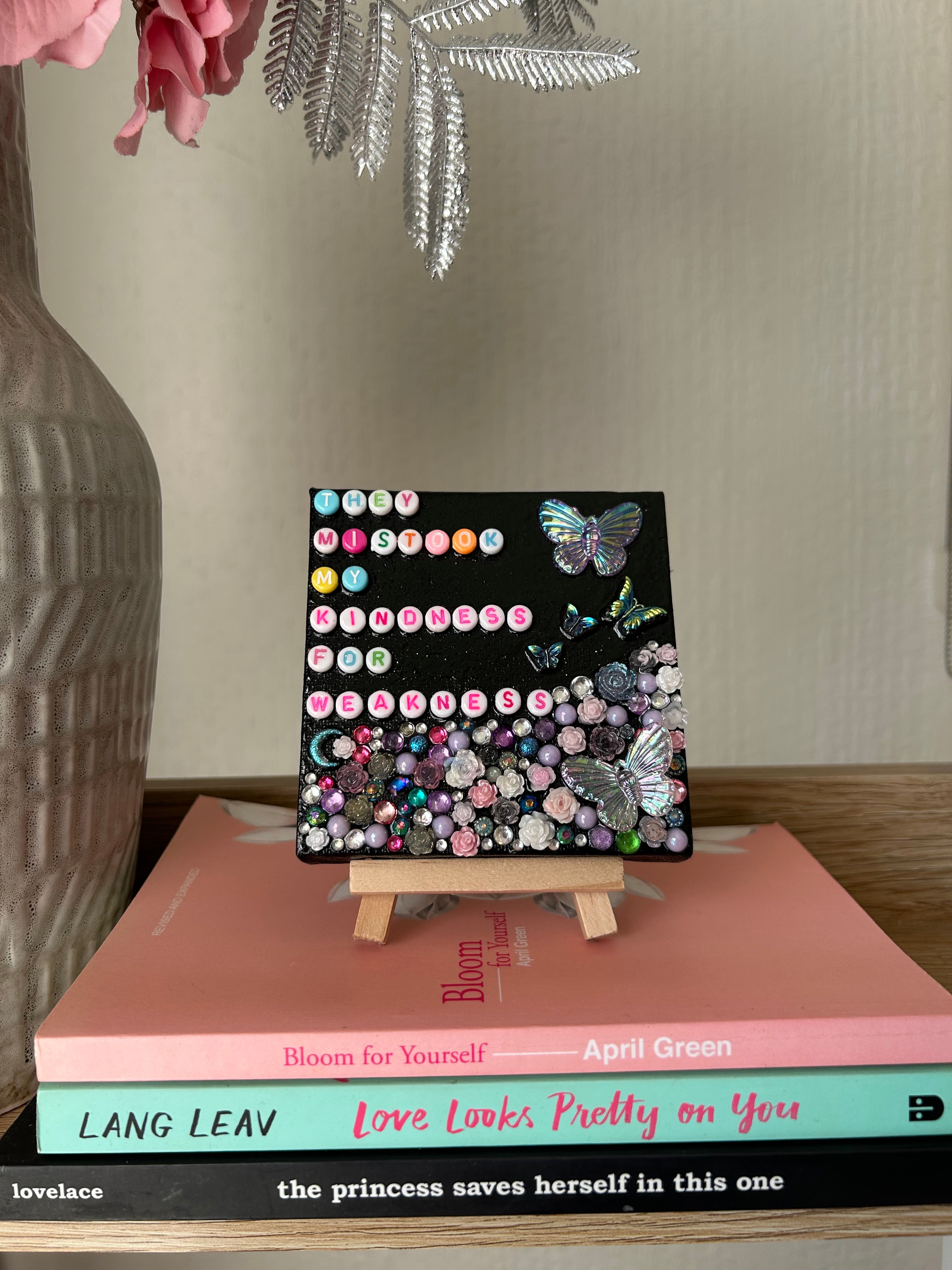 “They Mistook My Kindness For Weakness” - Bedazzled Mini Statement Canvas