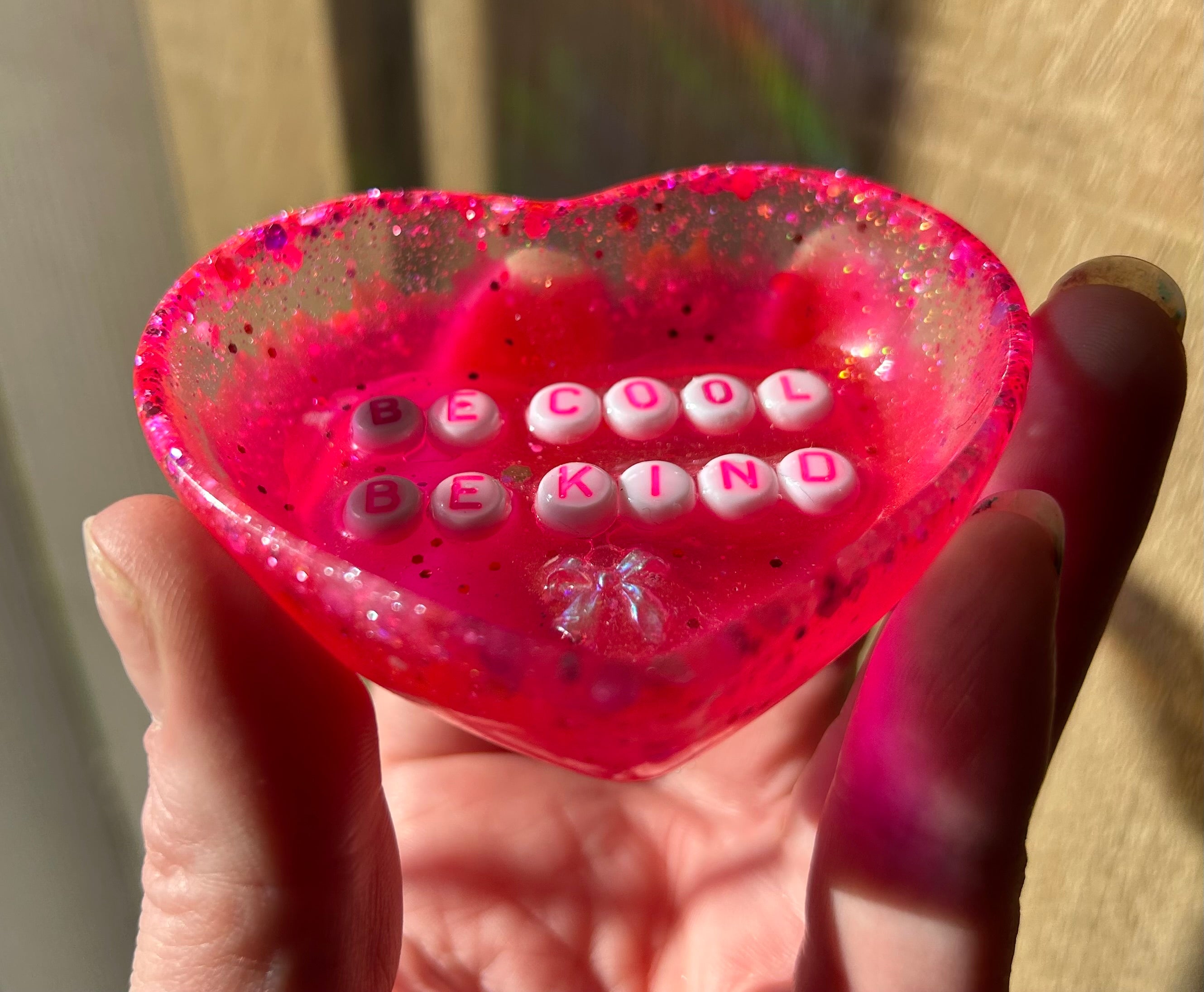 ‘BE COOL, BE KIND’ - Heart Shaped Mini Trinket Dish