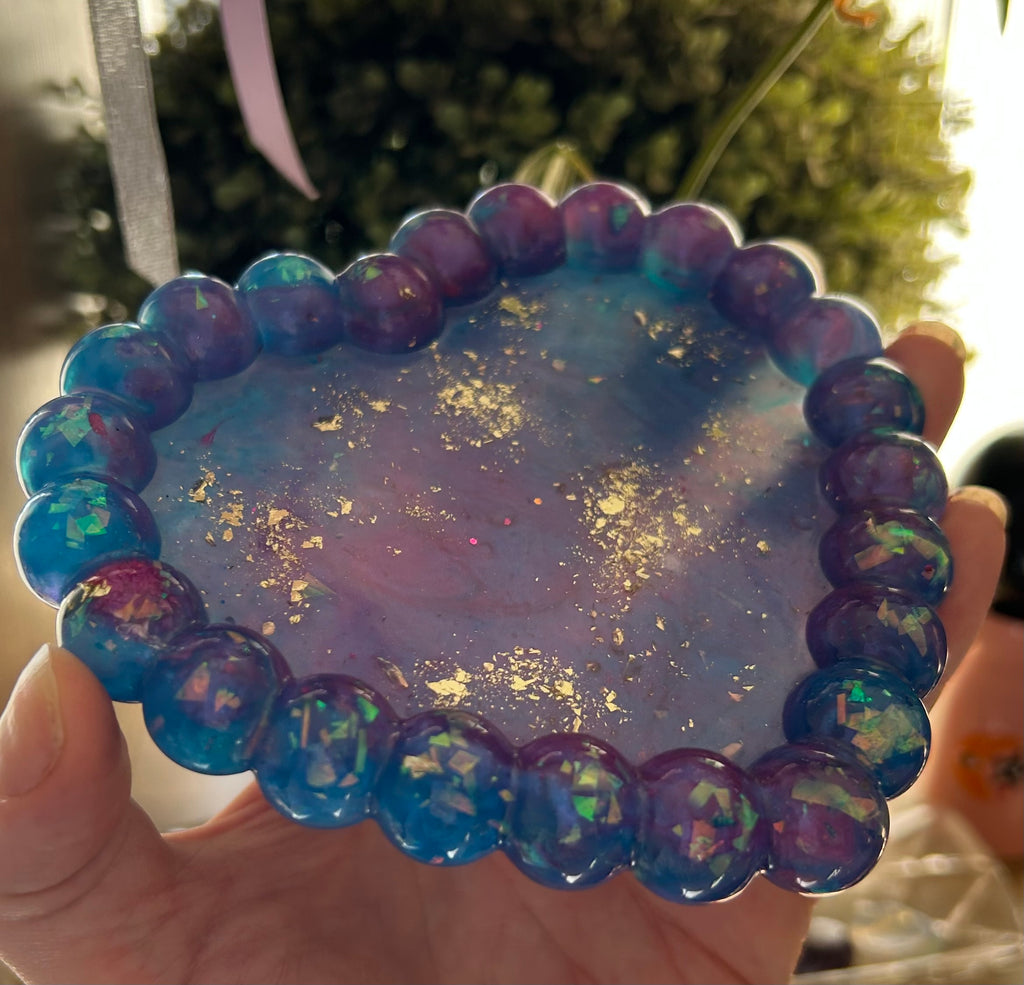 ‘Bubble Blue’ Heart Shaped Trinket Dish