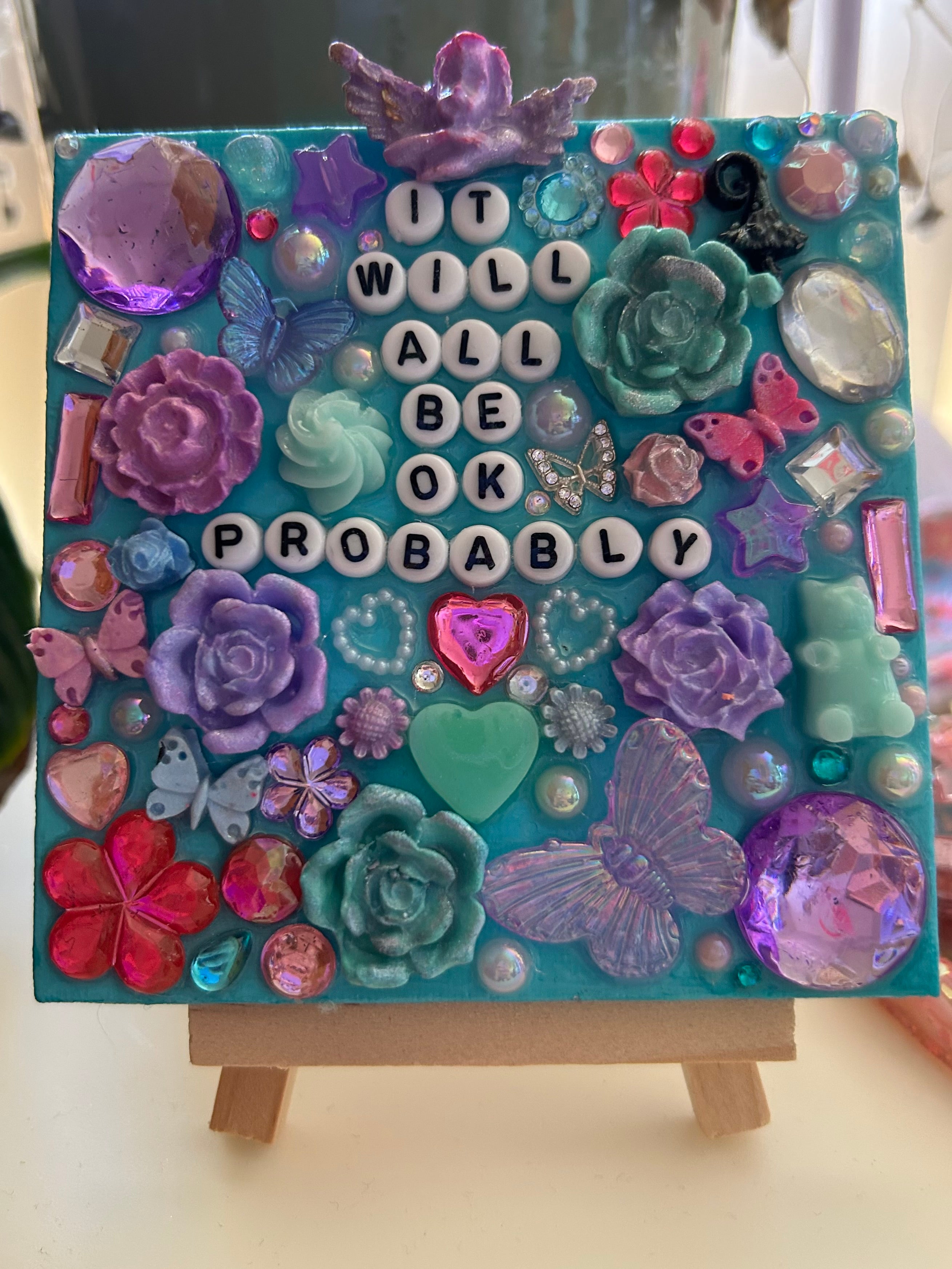 ‘It will all be ok, probably’ - Bedazzled Mini Statement Canvas