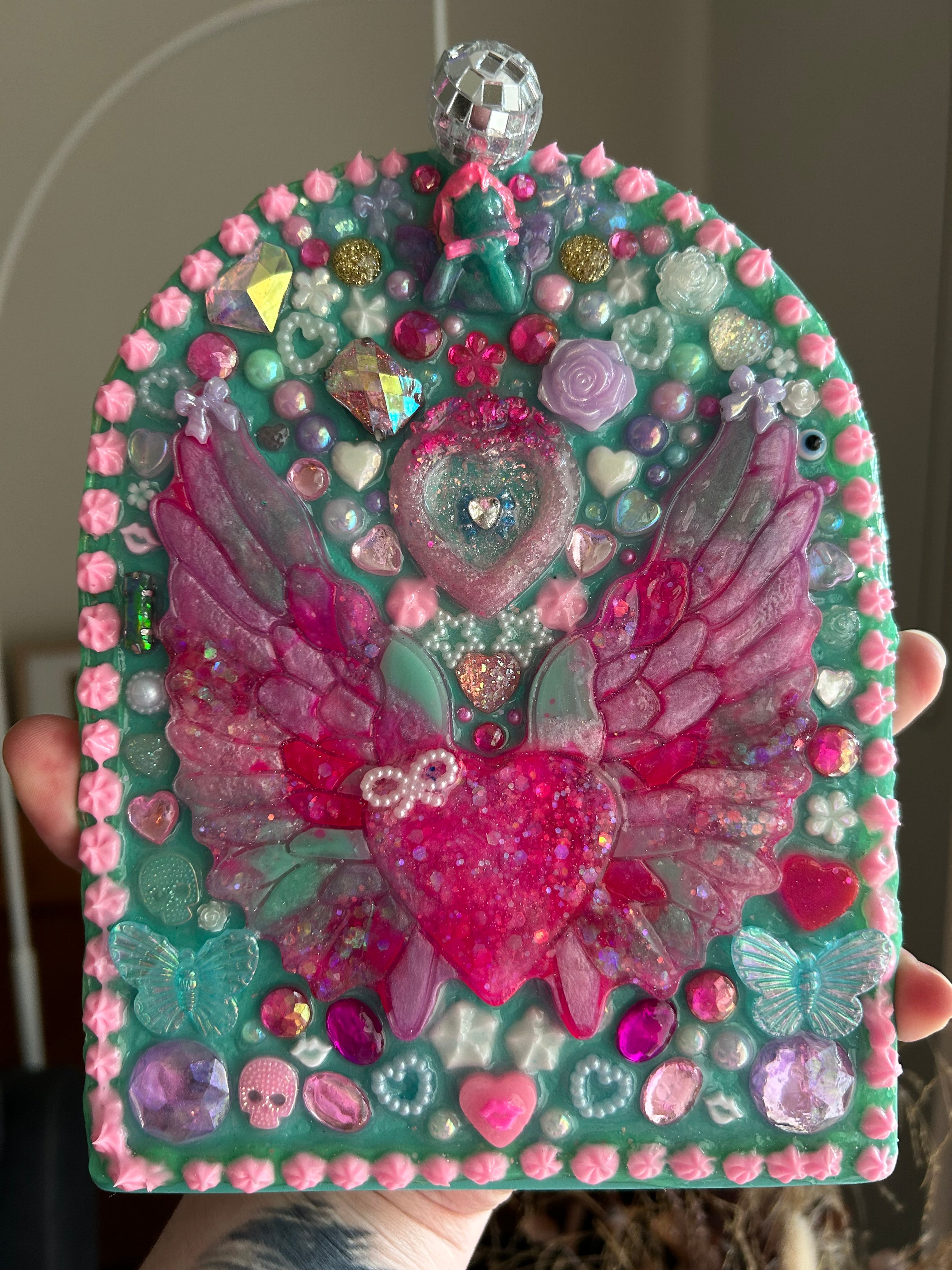 ‘A 2000’s Dream’ - Original Angel Core Y2K inspired Statement Bedazzled Art Piece