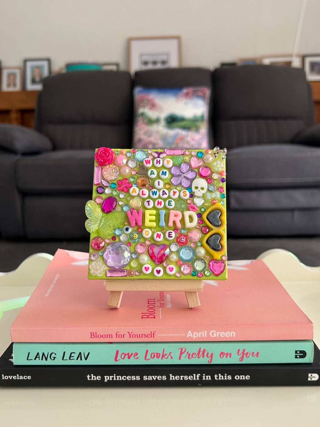 ‘ Why Am I Always the Weird One’ - Bedazzled Mini Statement Canvas