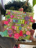 ‘ Another Day Being Sensitive and Weird ‘ (Green) - Bedazzled Mini Statement Canvas