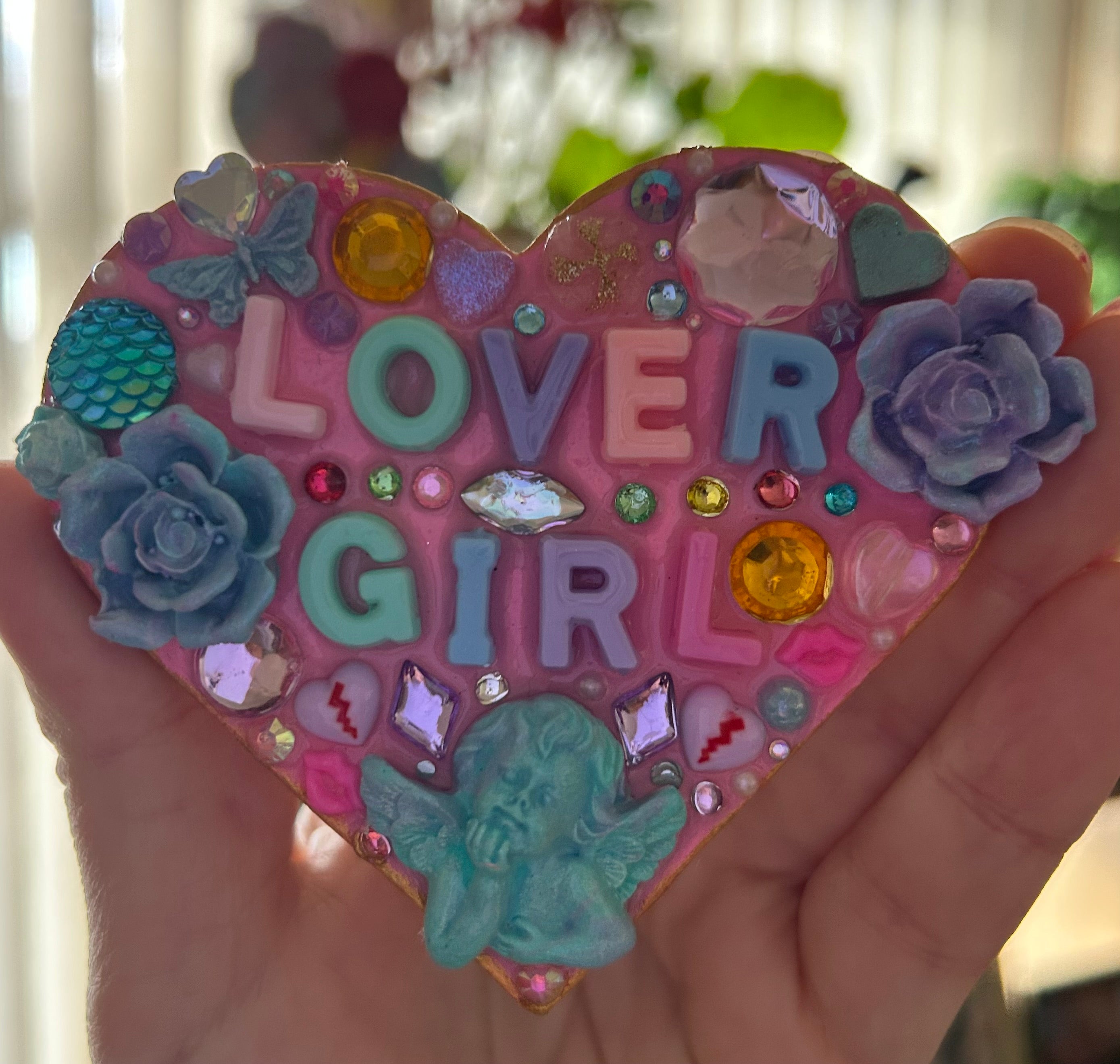 ‘Lover Girl’ - Bedazzled Heart Shaped Magnet