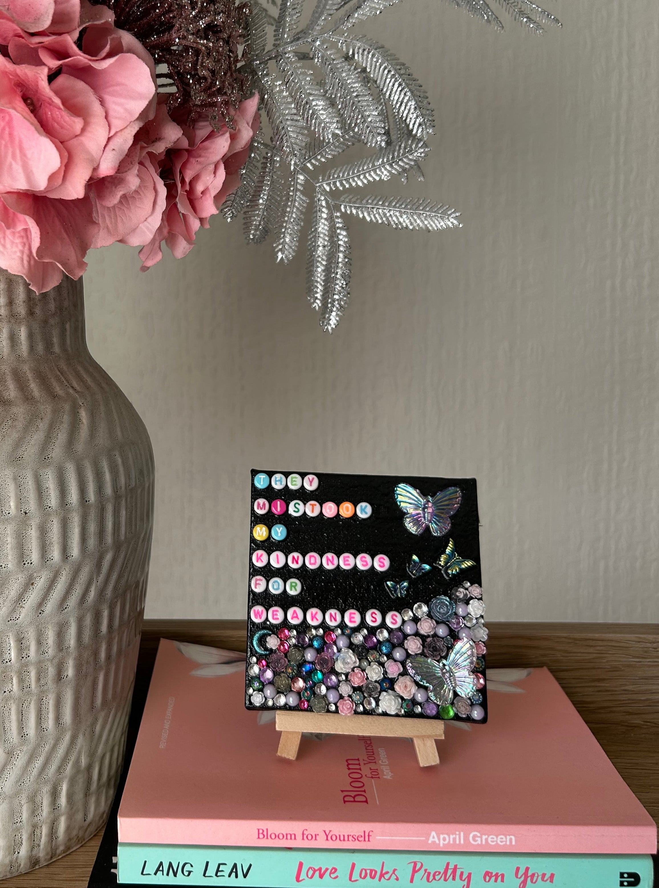 “They Mistook My Kindness For Weakness” - Bedazzled Mini Statement Canvas