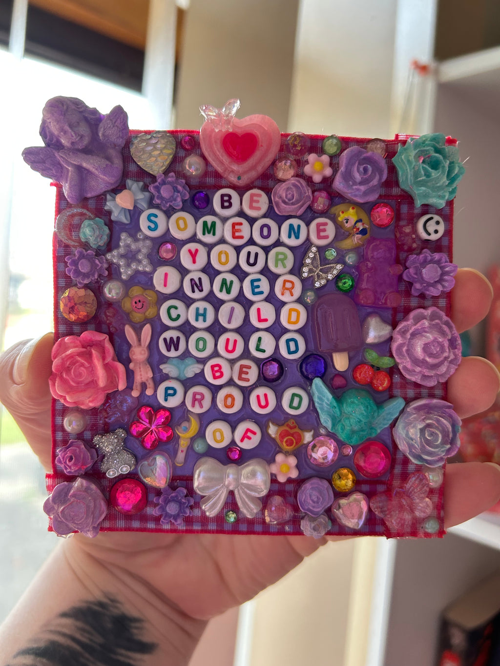 ‘Be Someone Your Inner Child Would Be Proud Of’ - Bedazzled Mini Statement Canvas